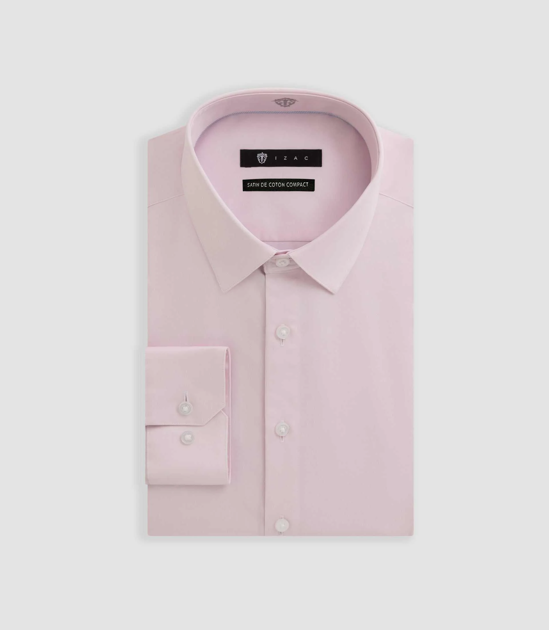 Chemise slim en satin de coton rose SATINSLIM - Image 3