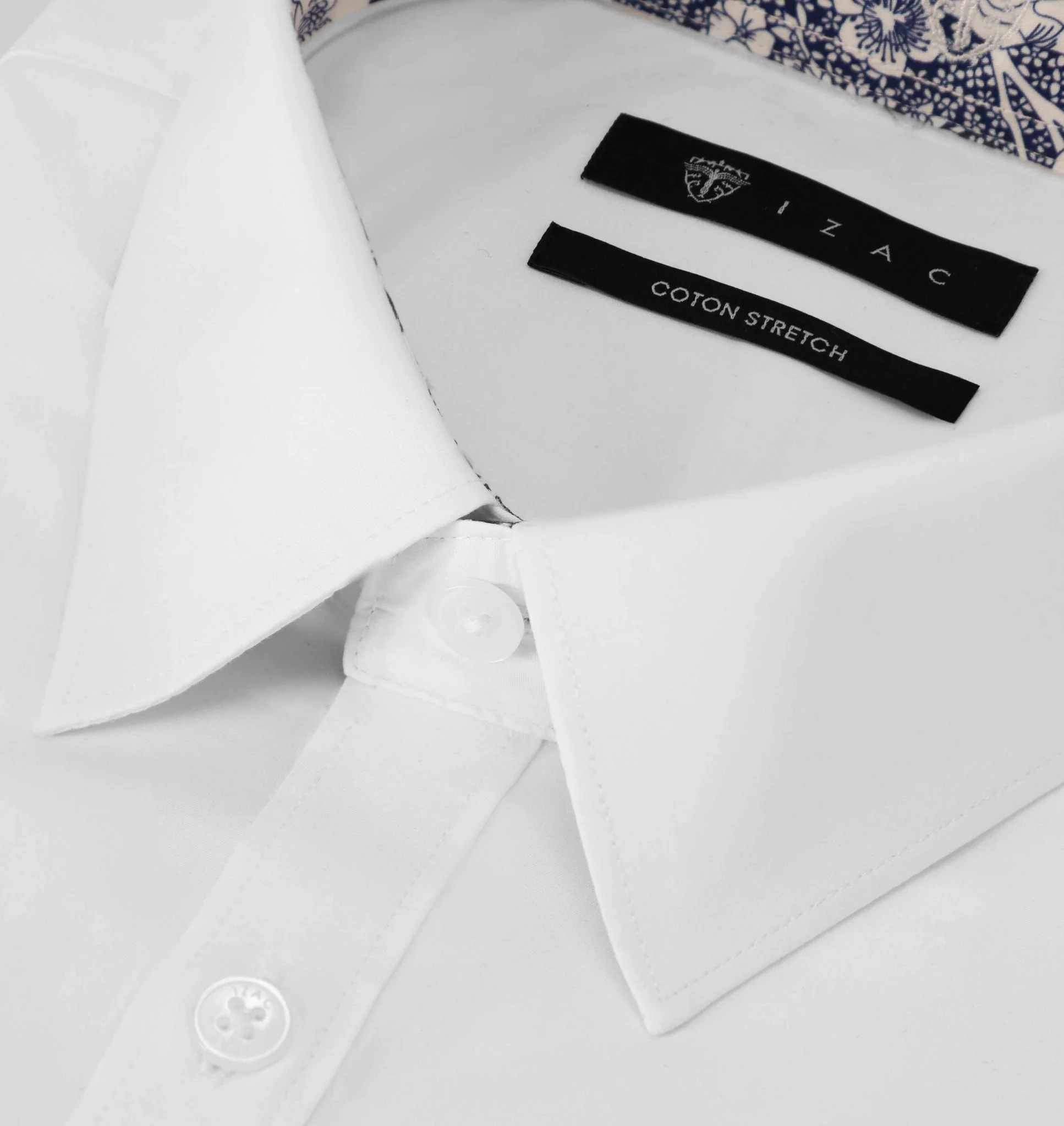Chemise uni garni BLANC - Image 2