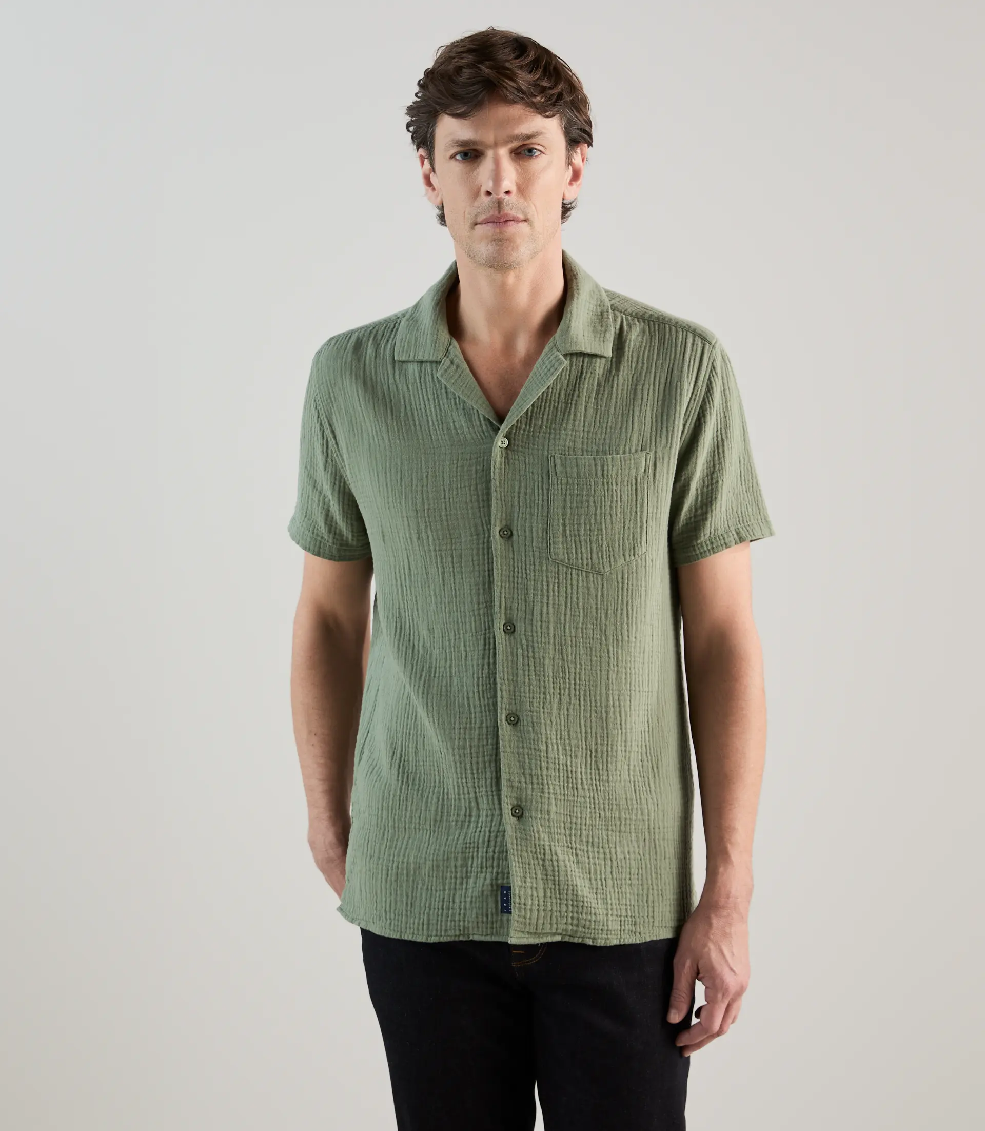 Chemise gaze de coton kaki