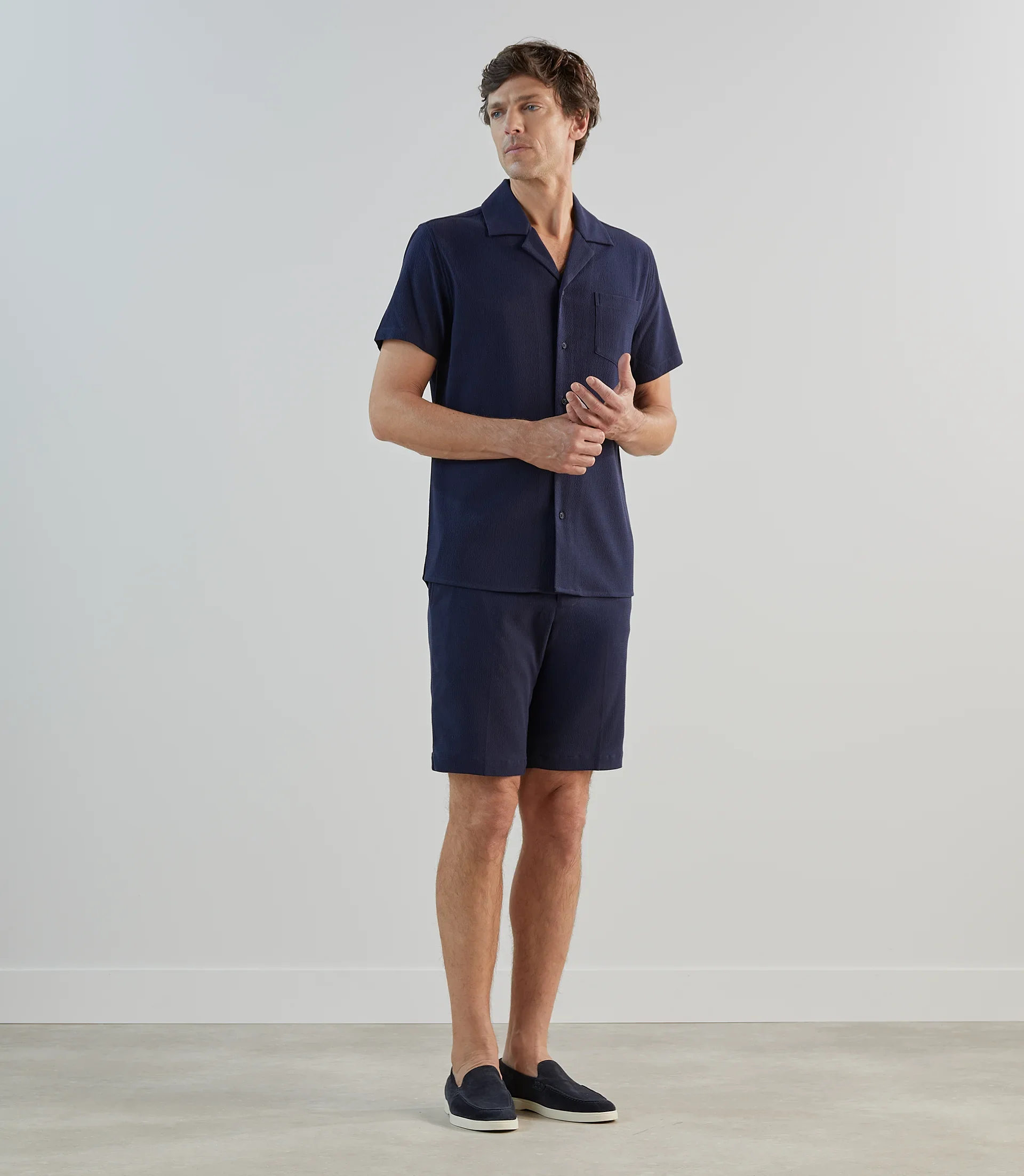 Chemise unie marine - Image 3
