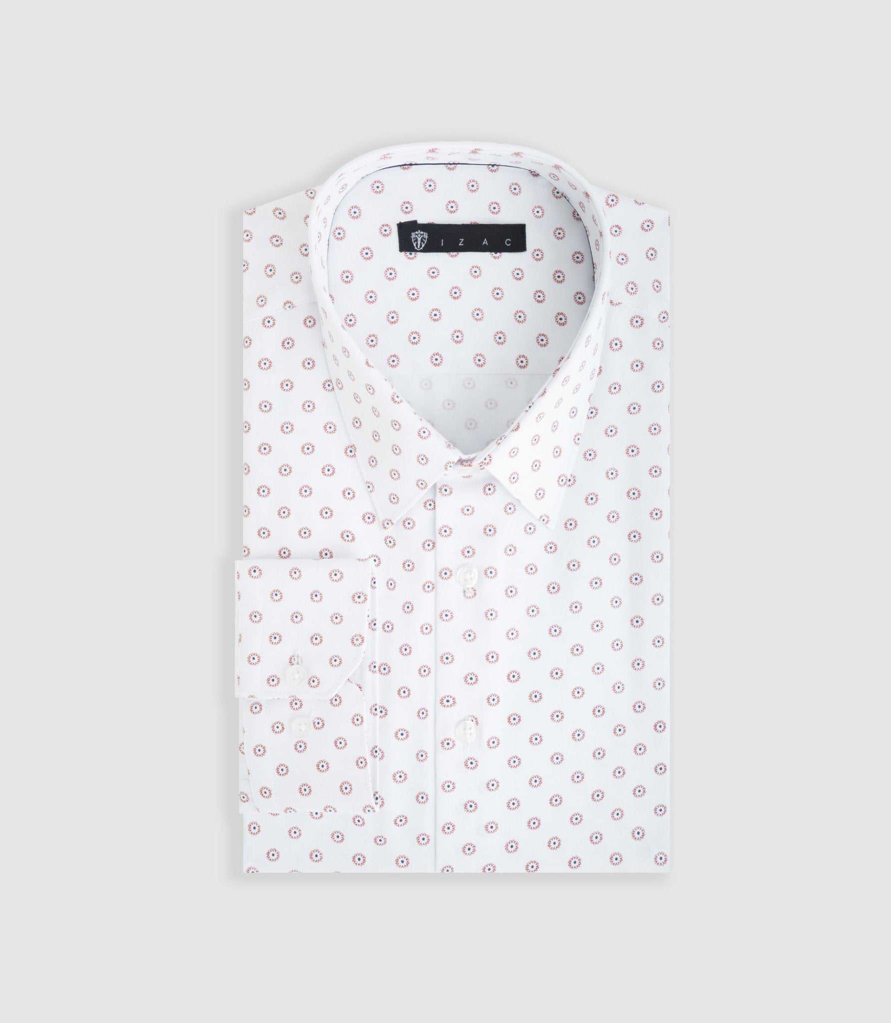 Chemise ville blanche et orange "Difast009" - Image 3