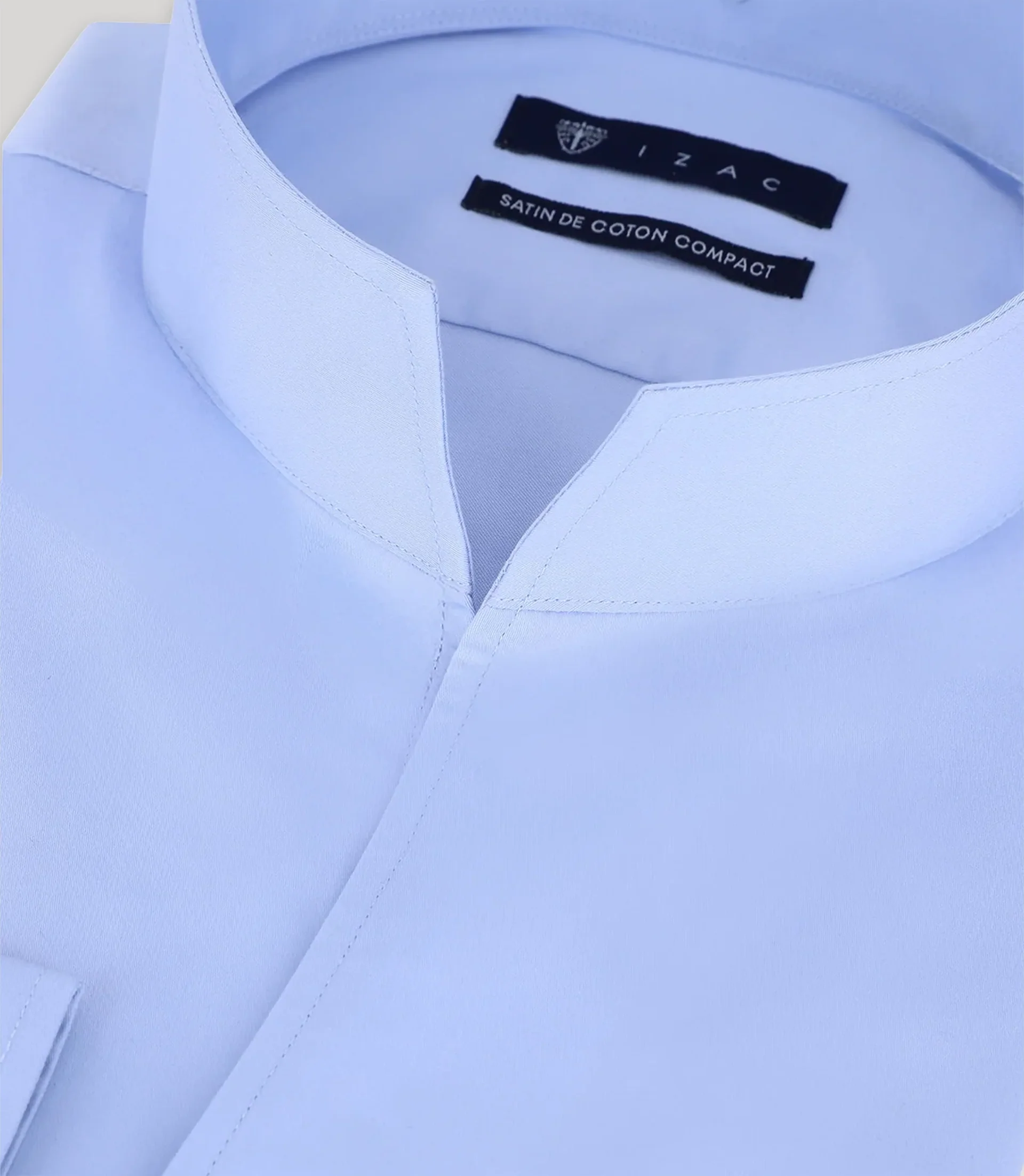 Chemise col philosophe ciel - Image 4