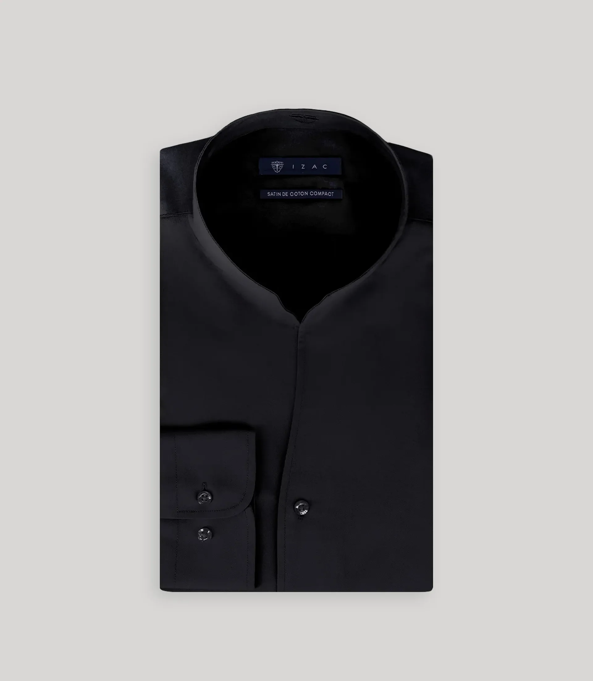 Chemise col philosophe noire - Image 5