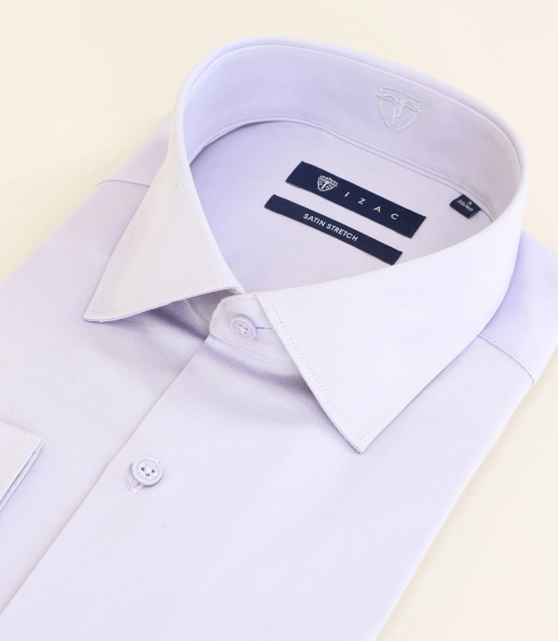 Chemise ville en satin de coton parme - Image 2