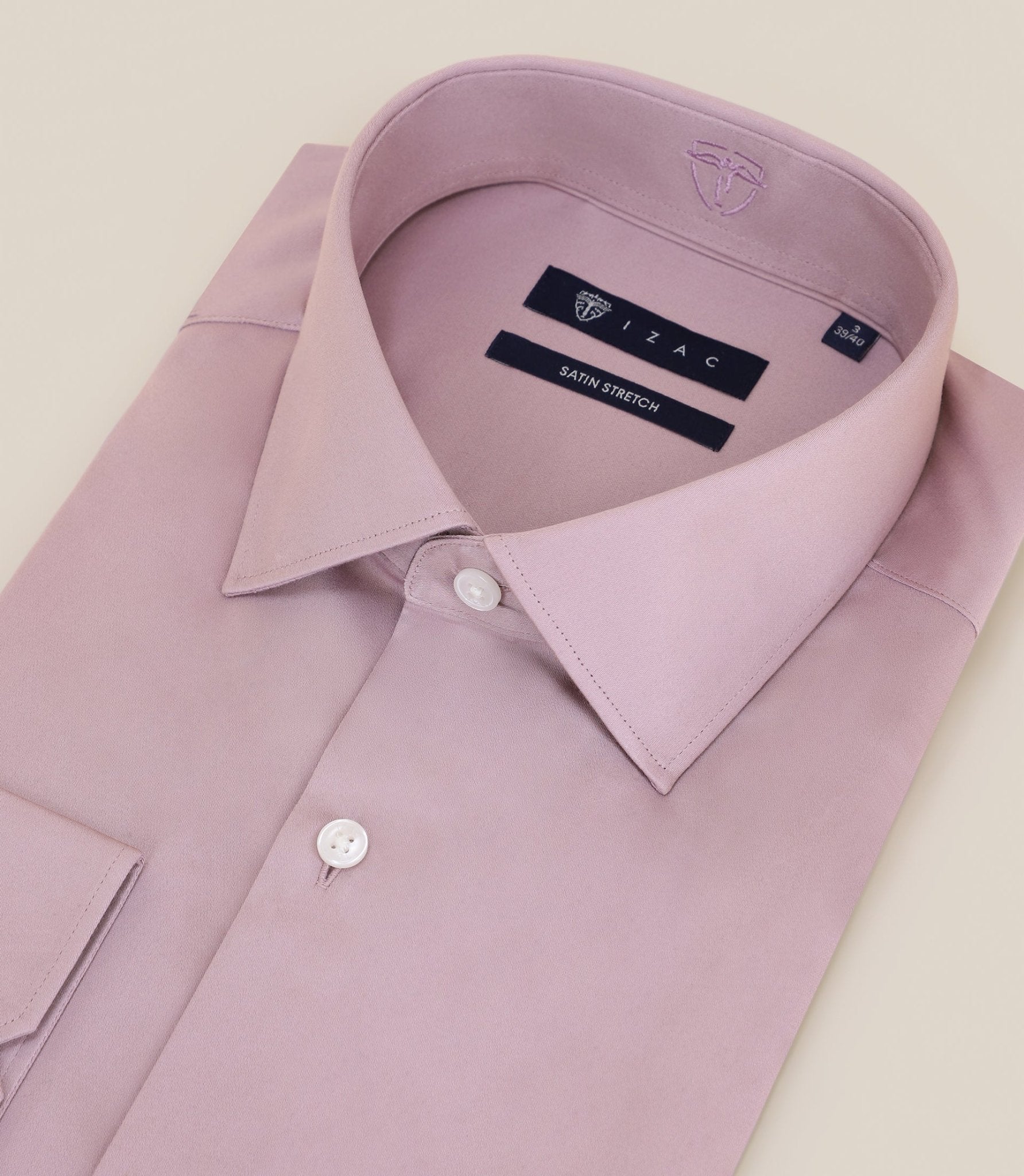 Chemise ville en satin de coton rose - Image 2
