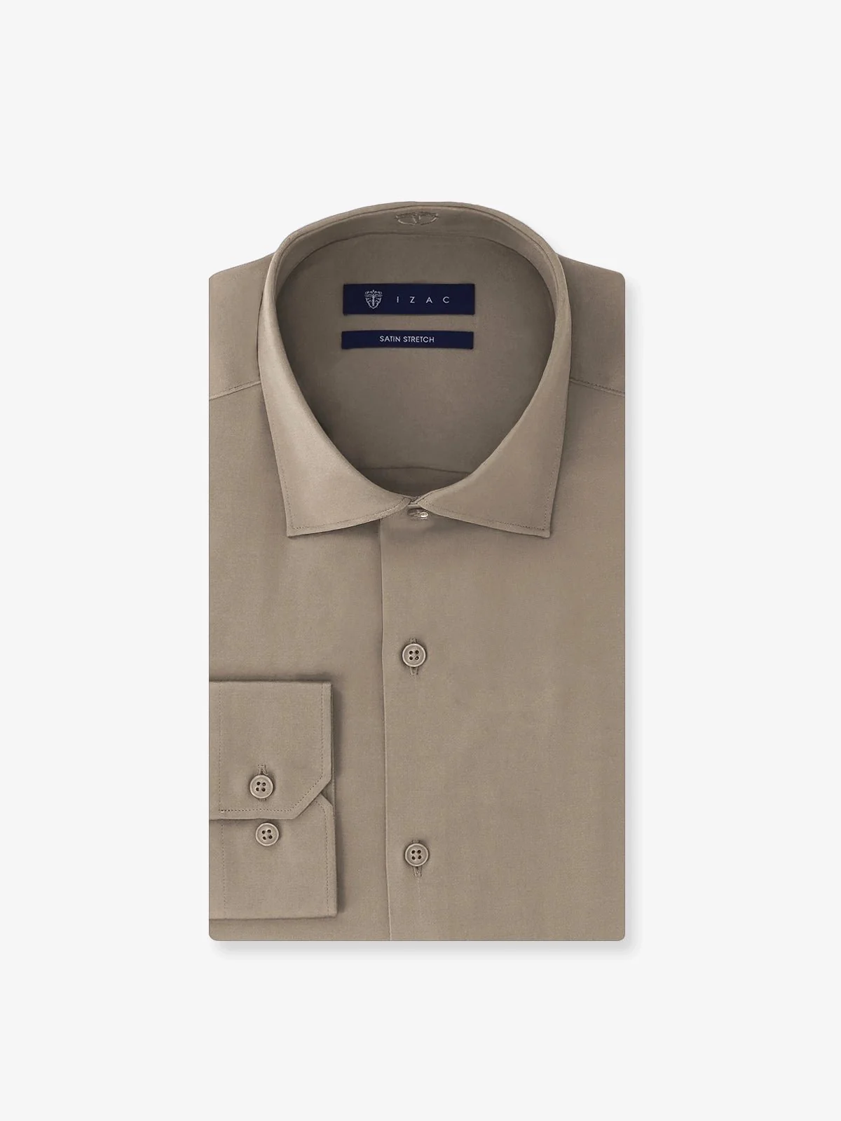 Chemise ville en satin de coton châtain