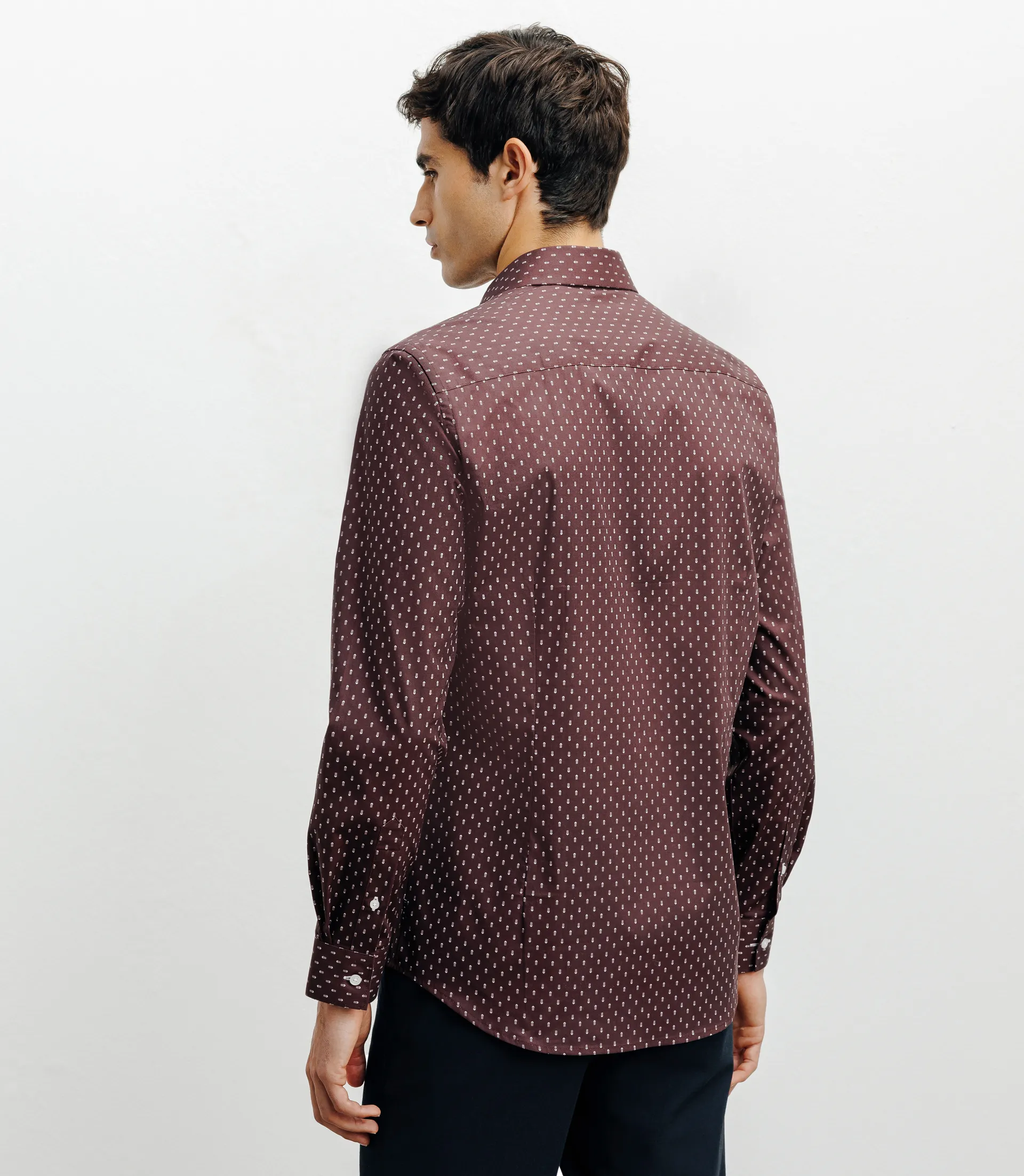 Chemise ville imprimée bordeau - Image 4