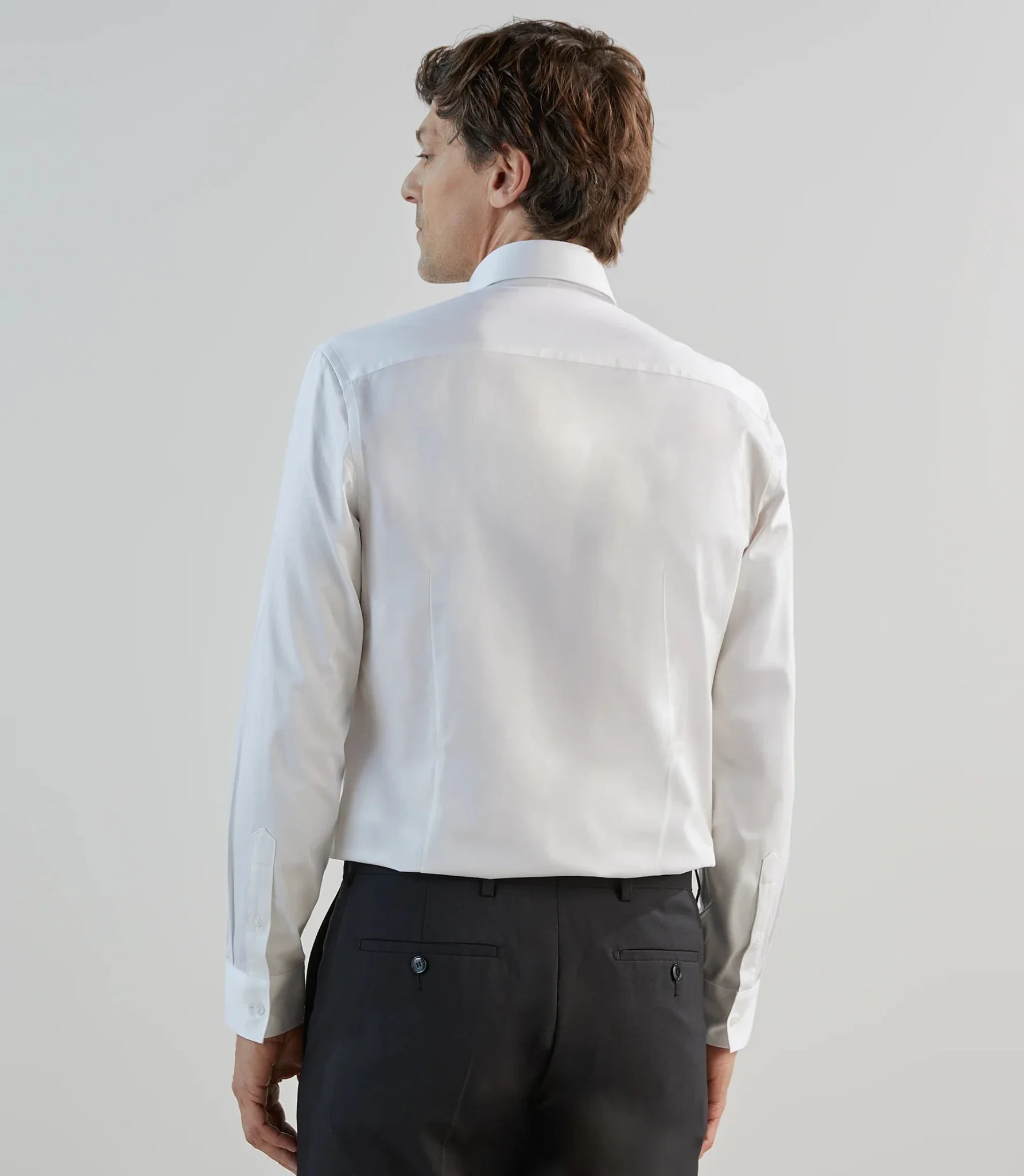 Chemise ville satin de coton blanche - Image 3