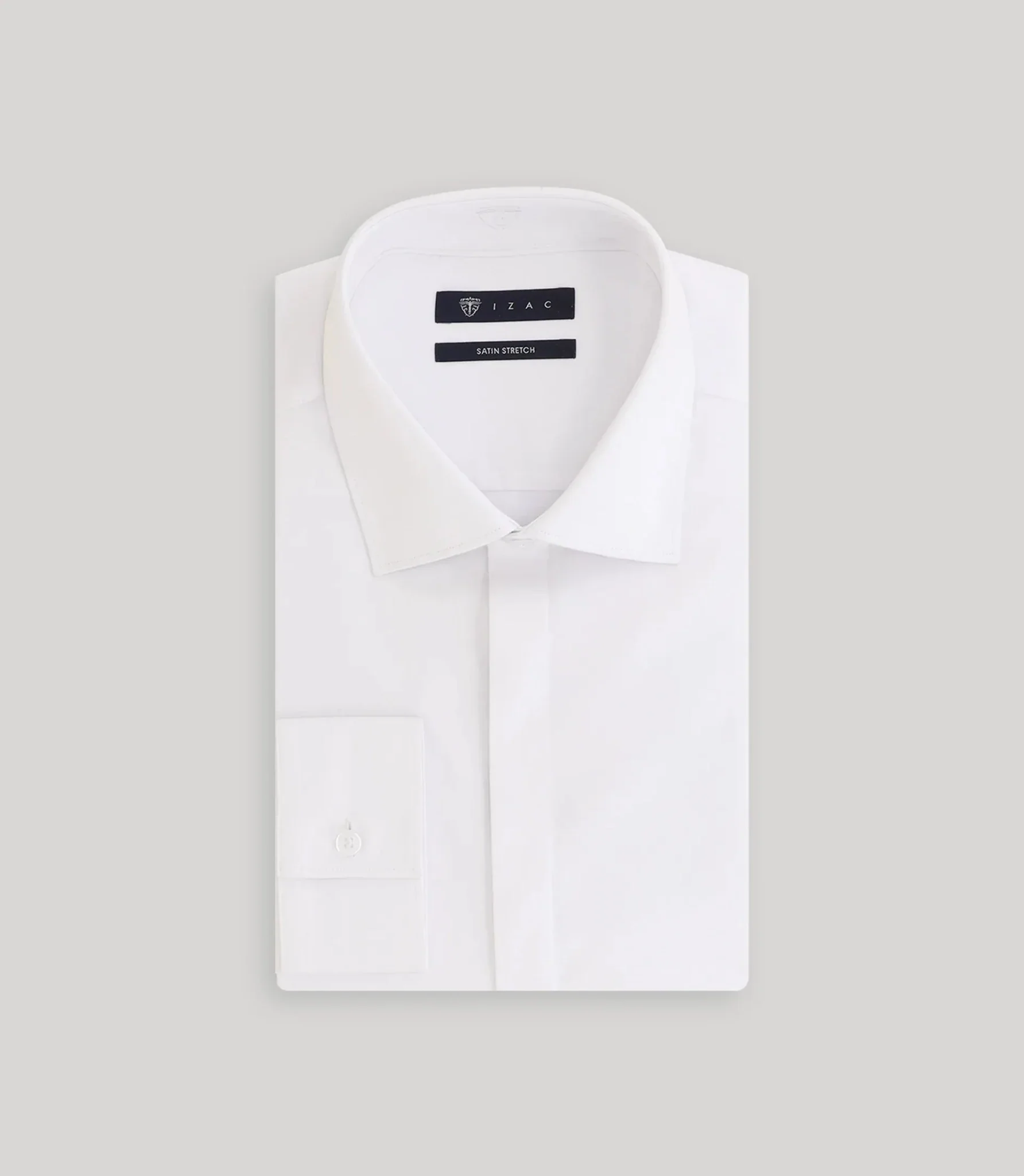 Chemise ville satin de coton blanche - Image 4
