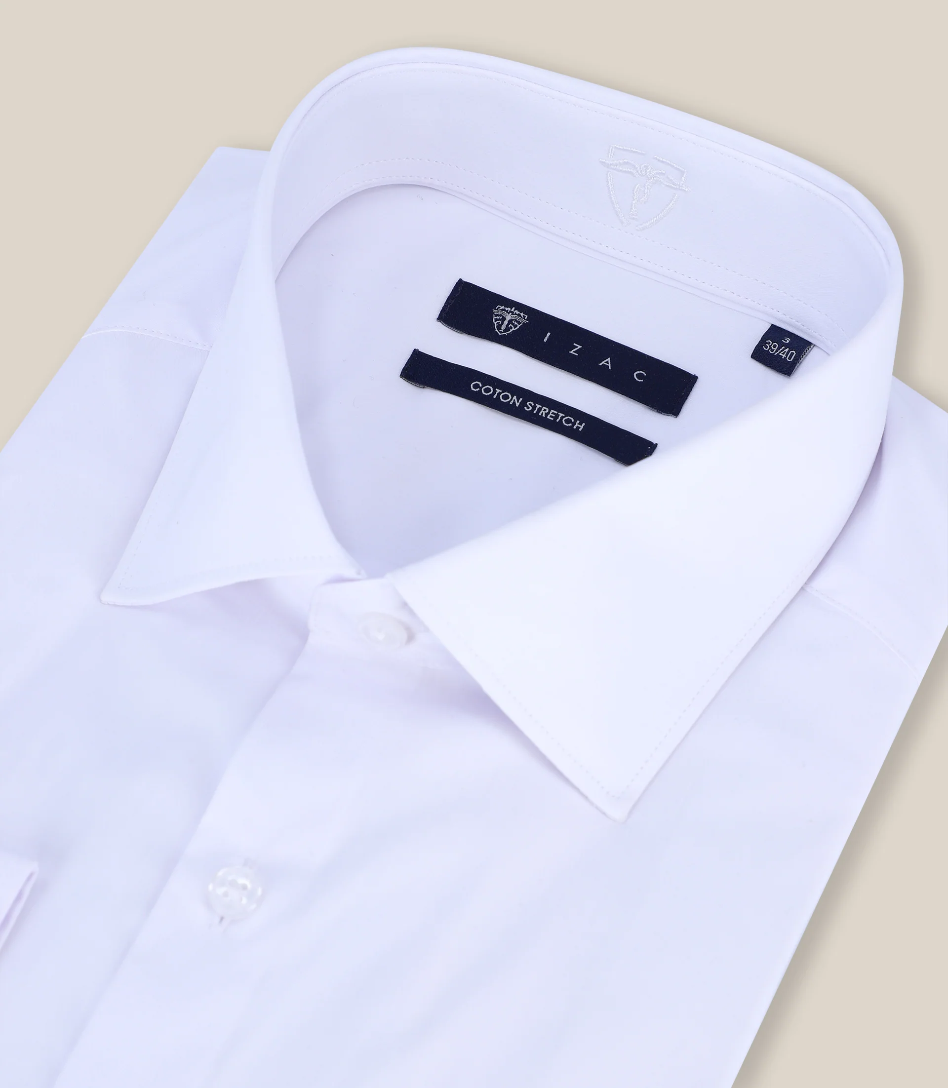 Chemise ville satin de coton blanc - Image 2