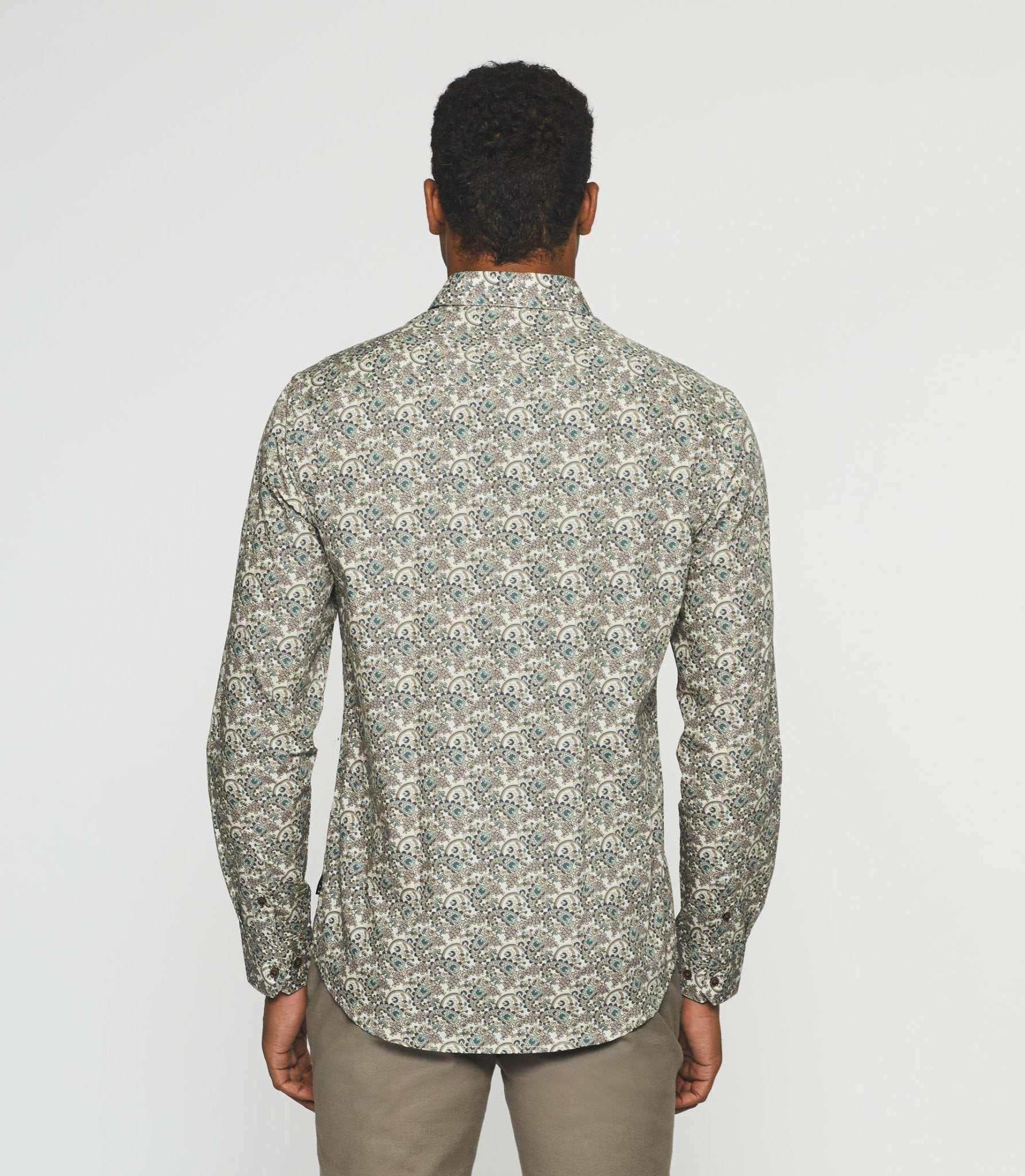 Chemise casual à imprimé beige JOAQUIN - Image 2