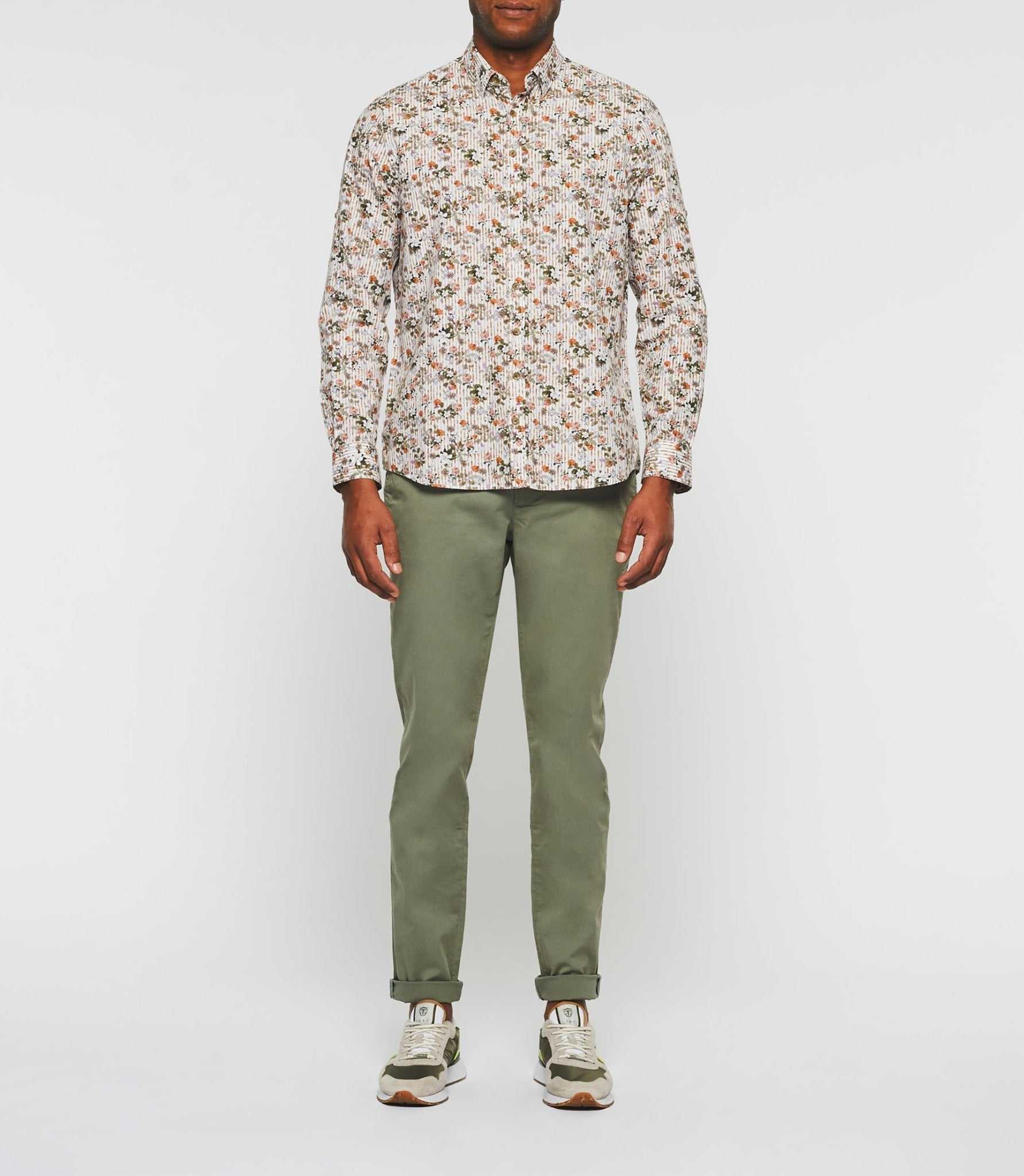 Chemise casual imprimée beige kaki "Kalidor" - Image 4