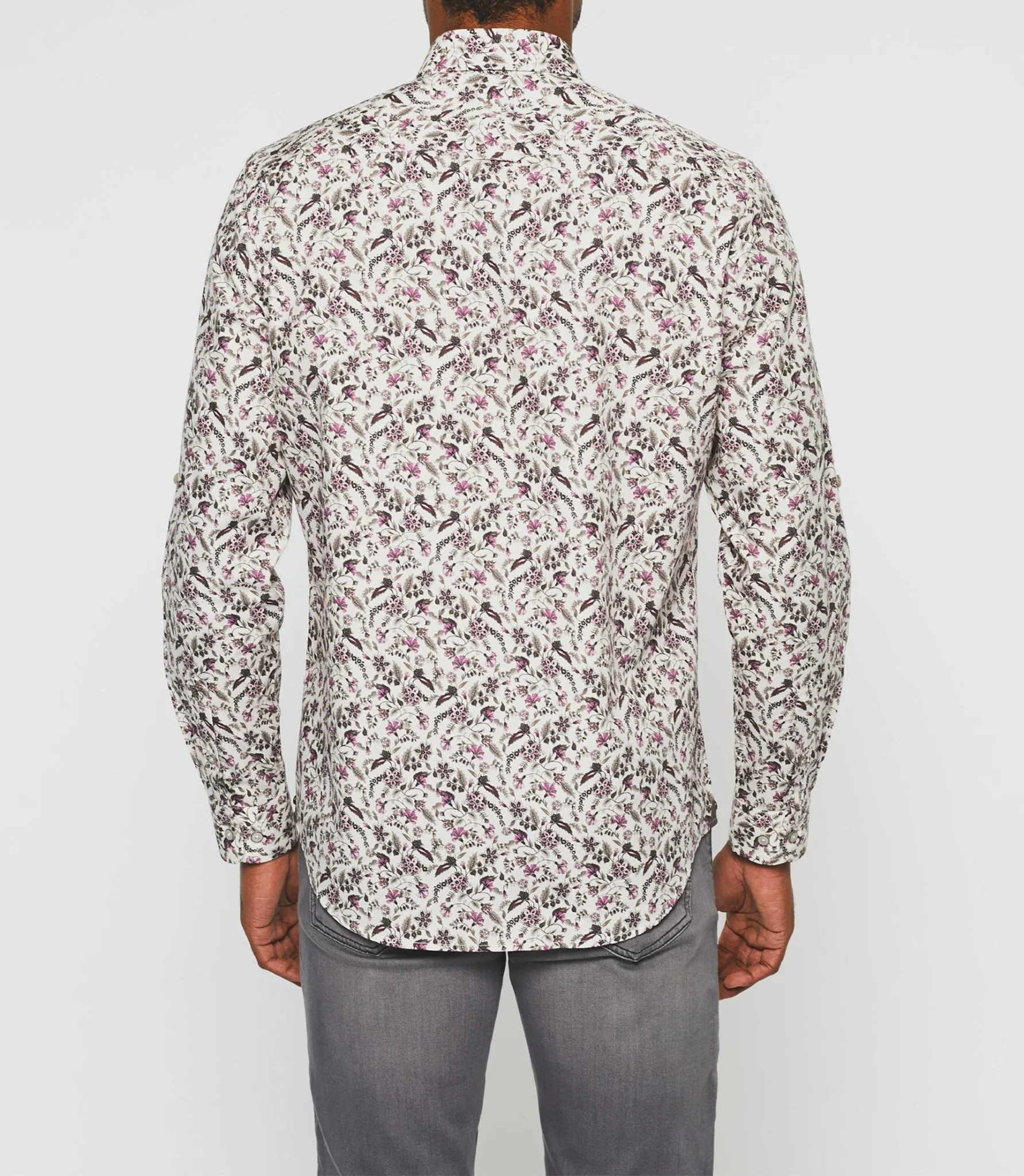 Chemise imprimée beige et kaki "Kayon" - Image 5