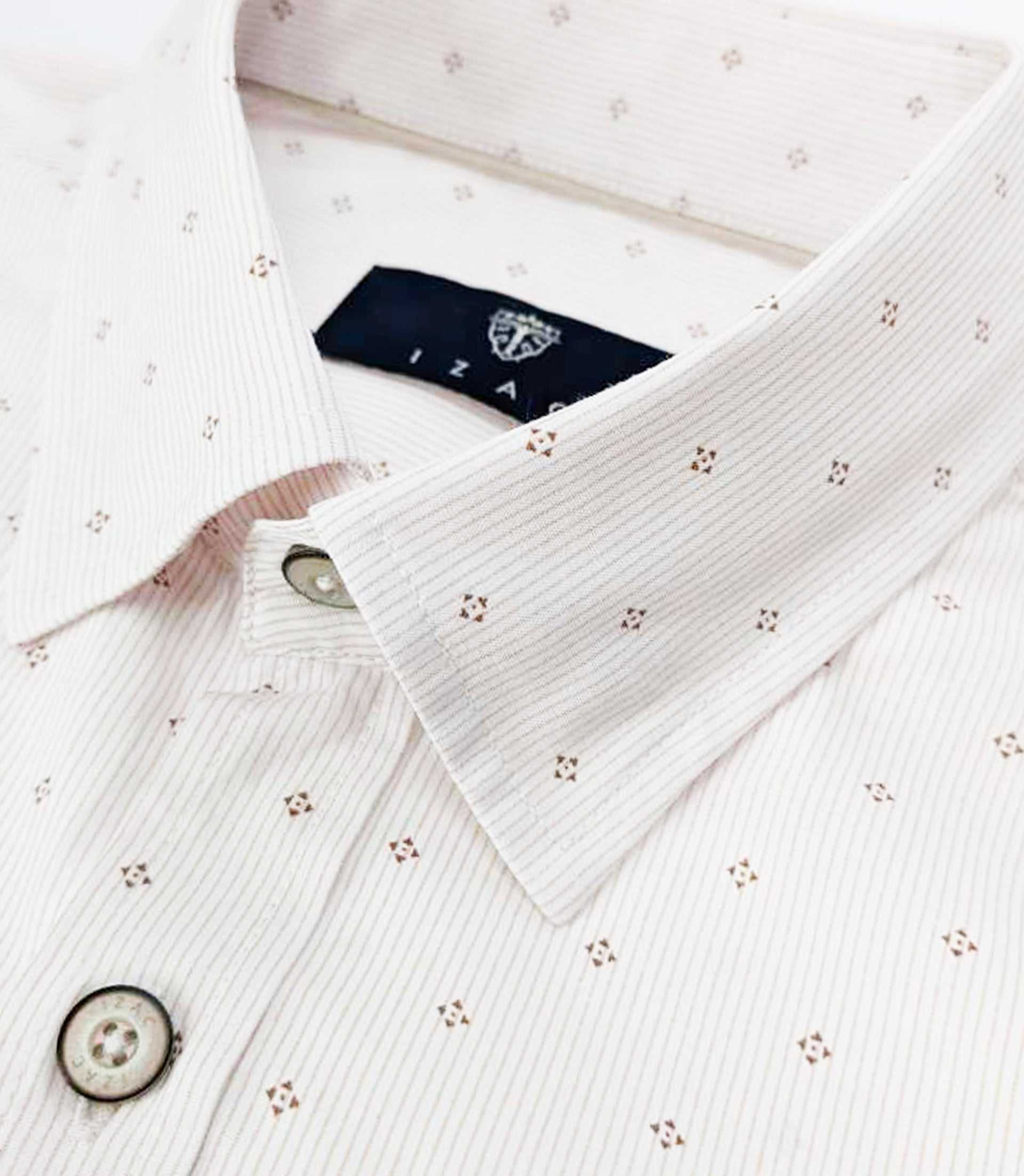 Chemise regular camel et blanche KELLYOUT - Image 3