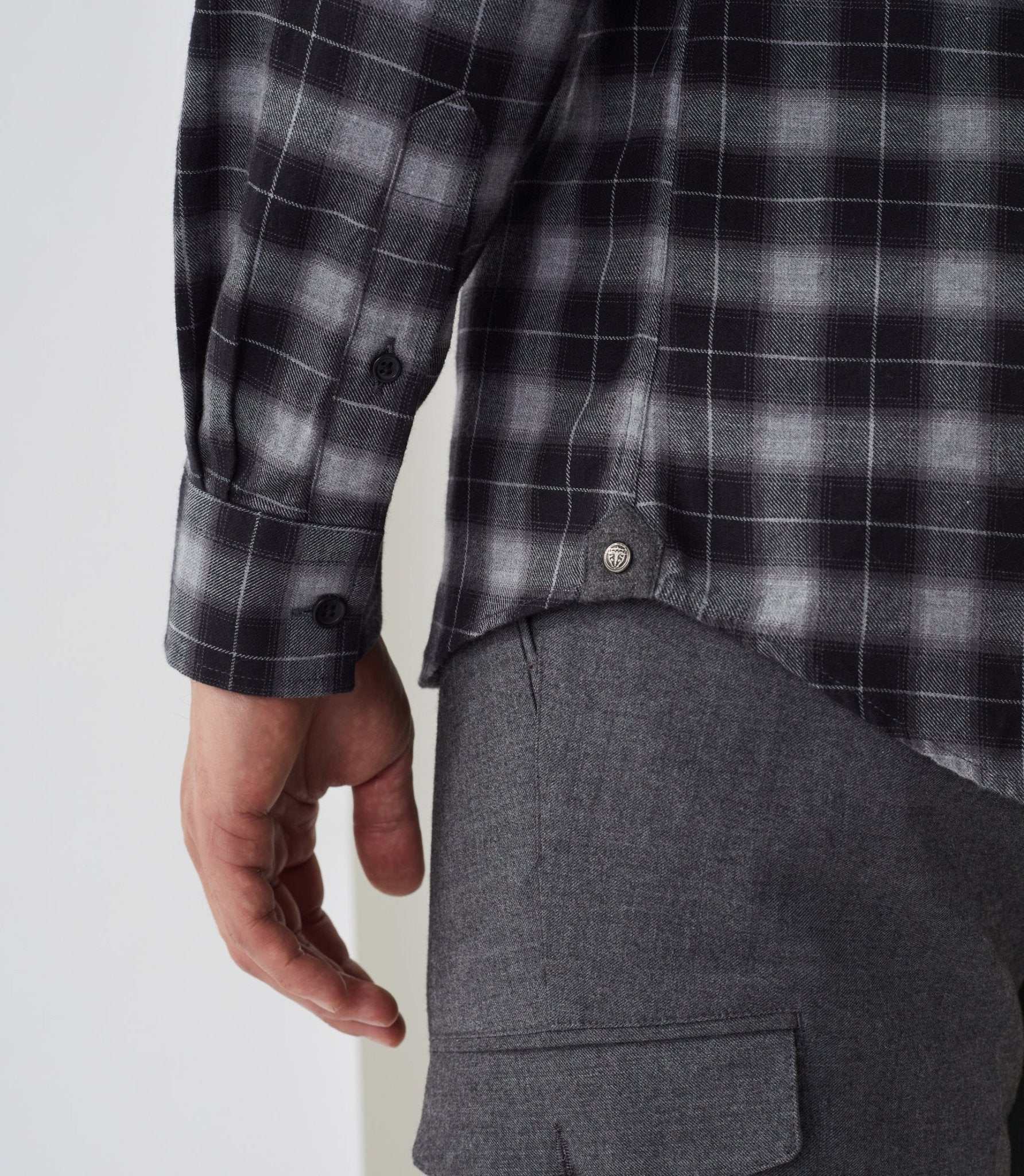 Chemise casual  à carreaux gris "Archy" - Image 3