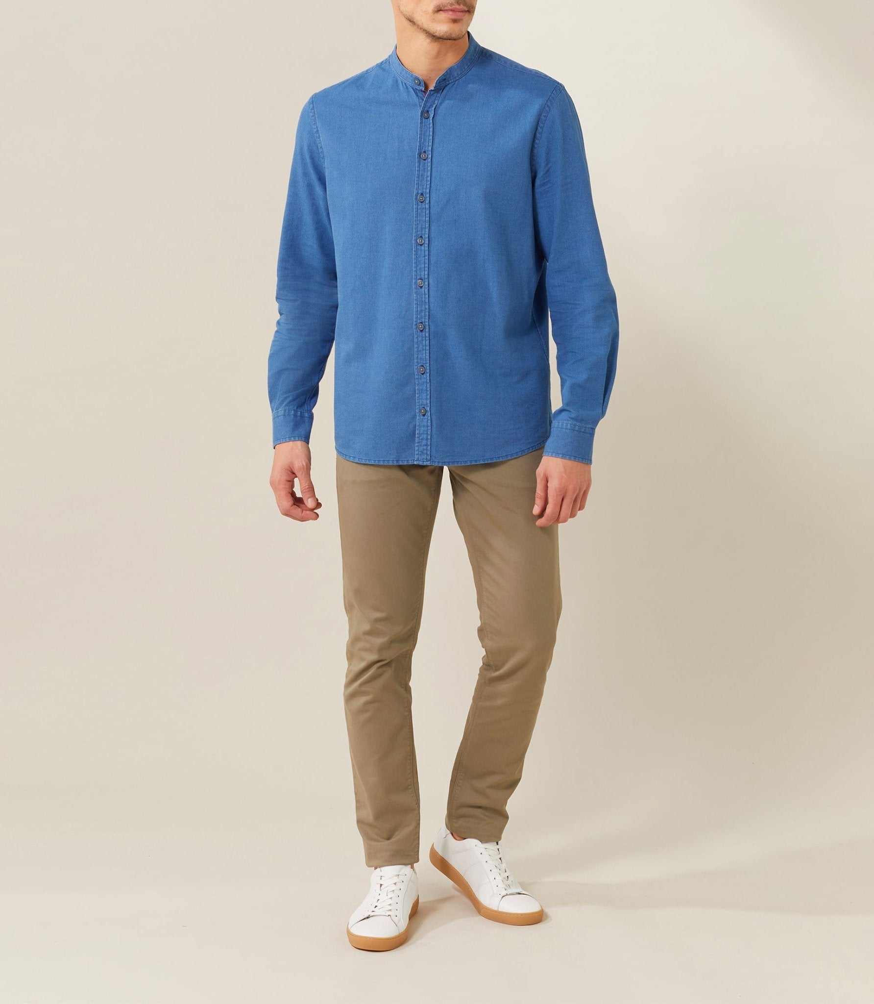 Chemise casual indigo "Tardif" - Image 2