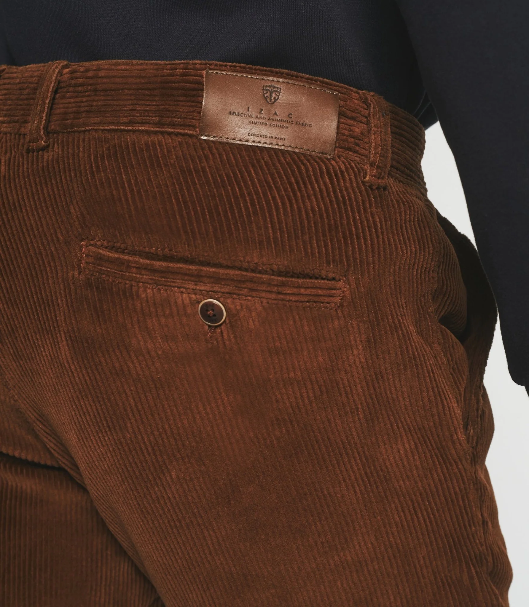 Pantalon chino effet velours brique VELOUTE - Image 3