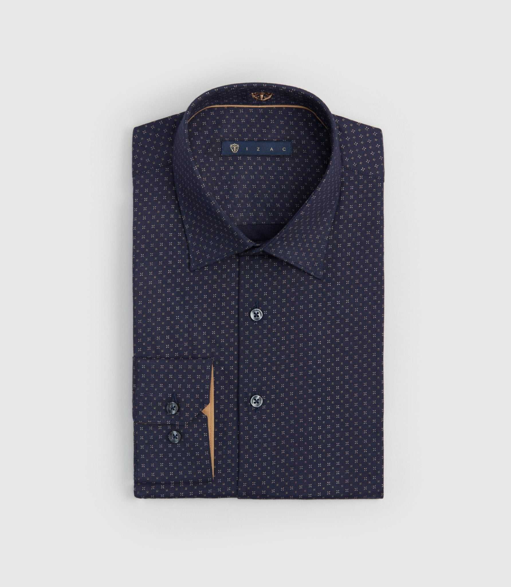 Chemise imprimée micro motif marine "Serrure" - Image 3
