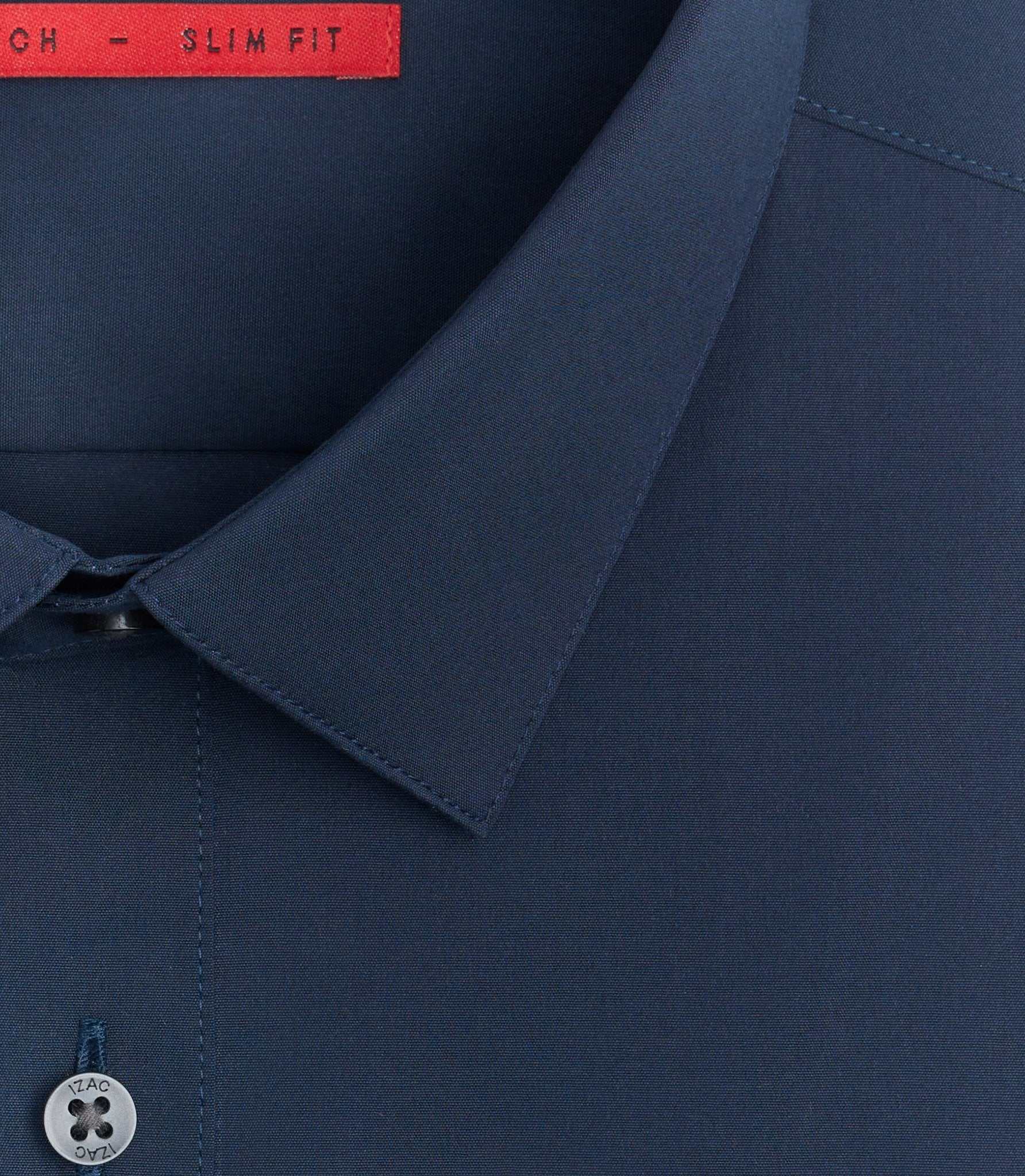 Chemise coton stretch slim marine "Malte" - Image 2