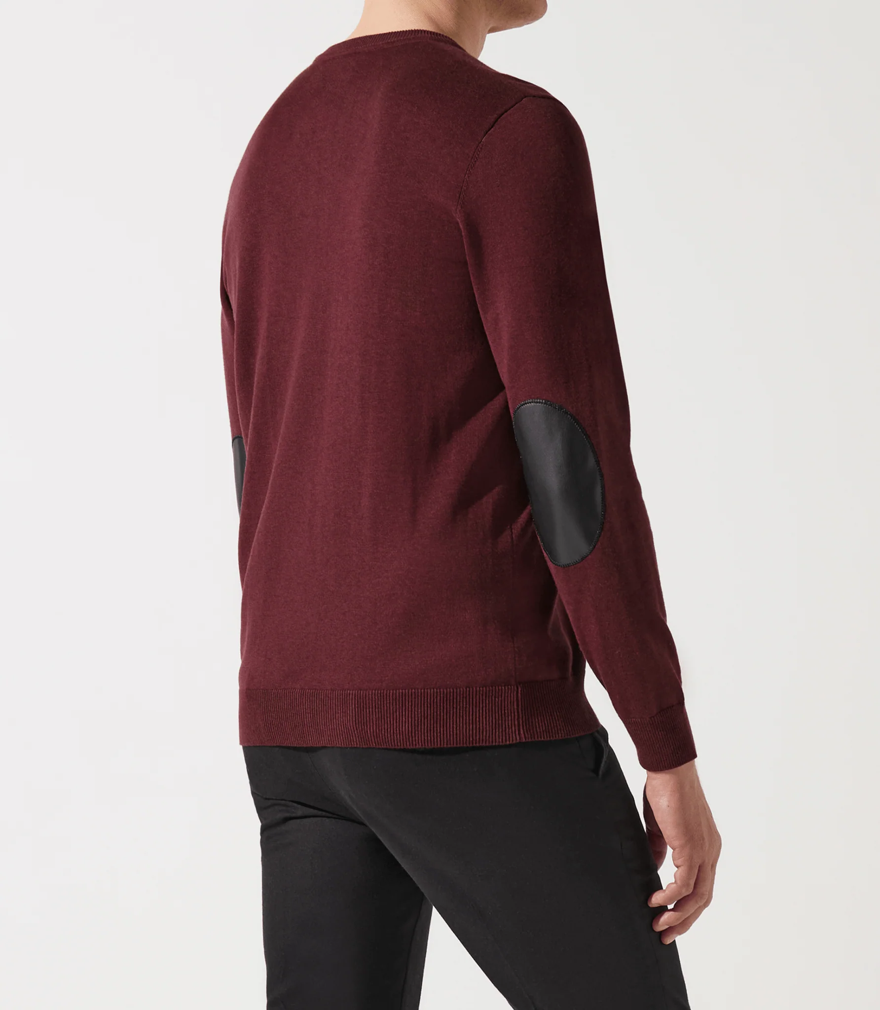 Pull col rond épaule boutonné bordeaux - Image 4