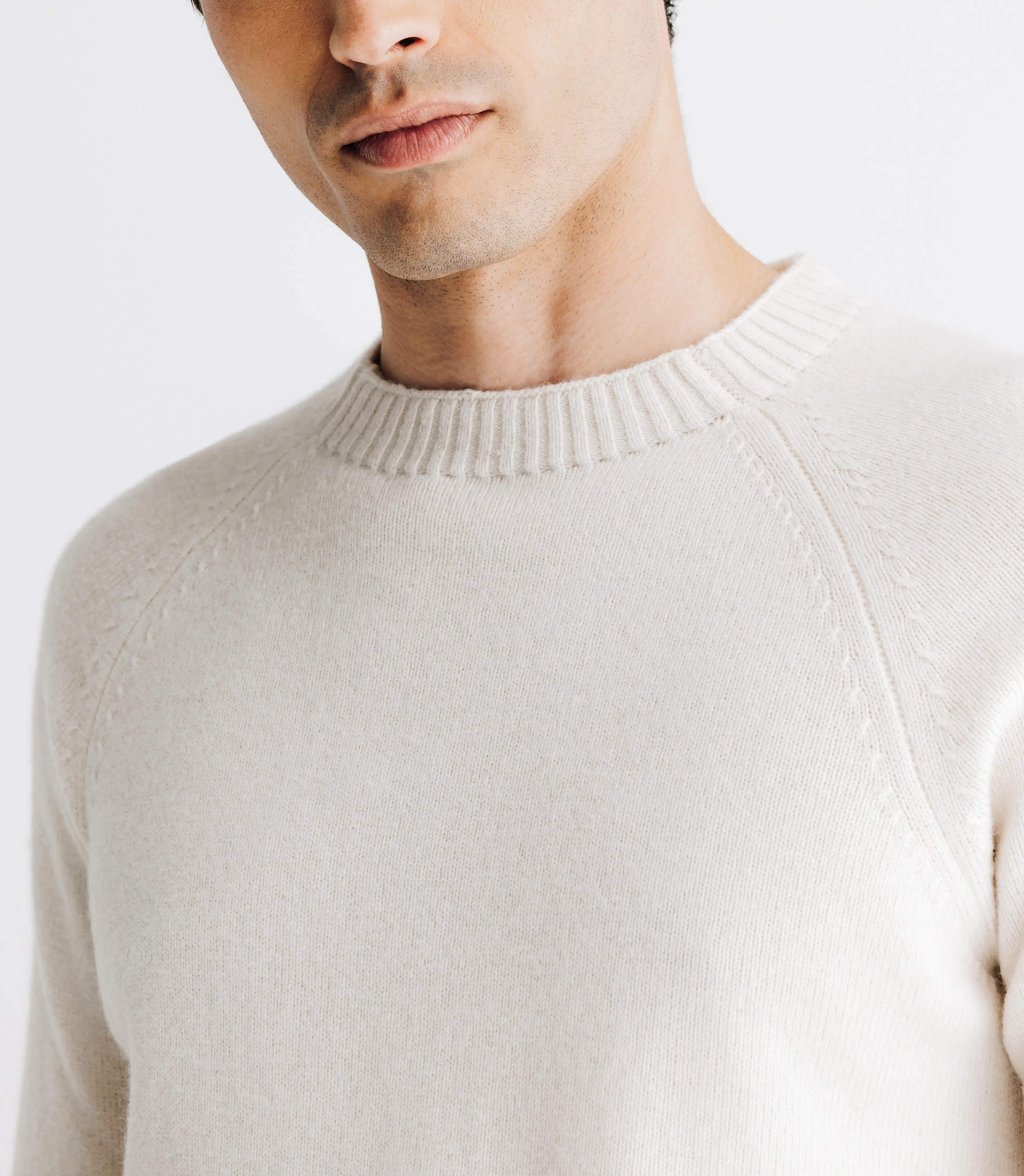 Pull lambswool col rond écru - Image 3