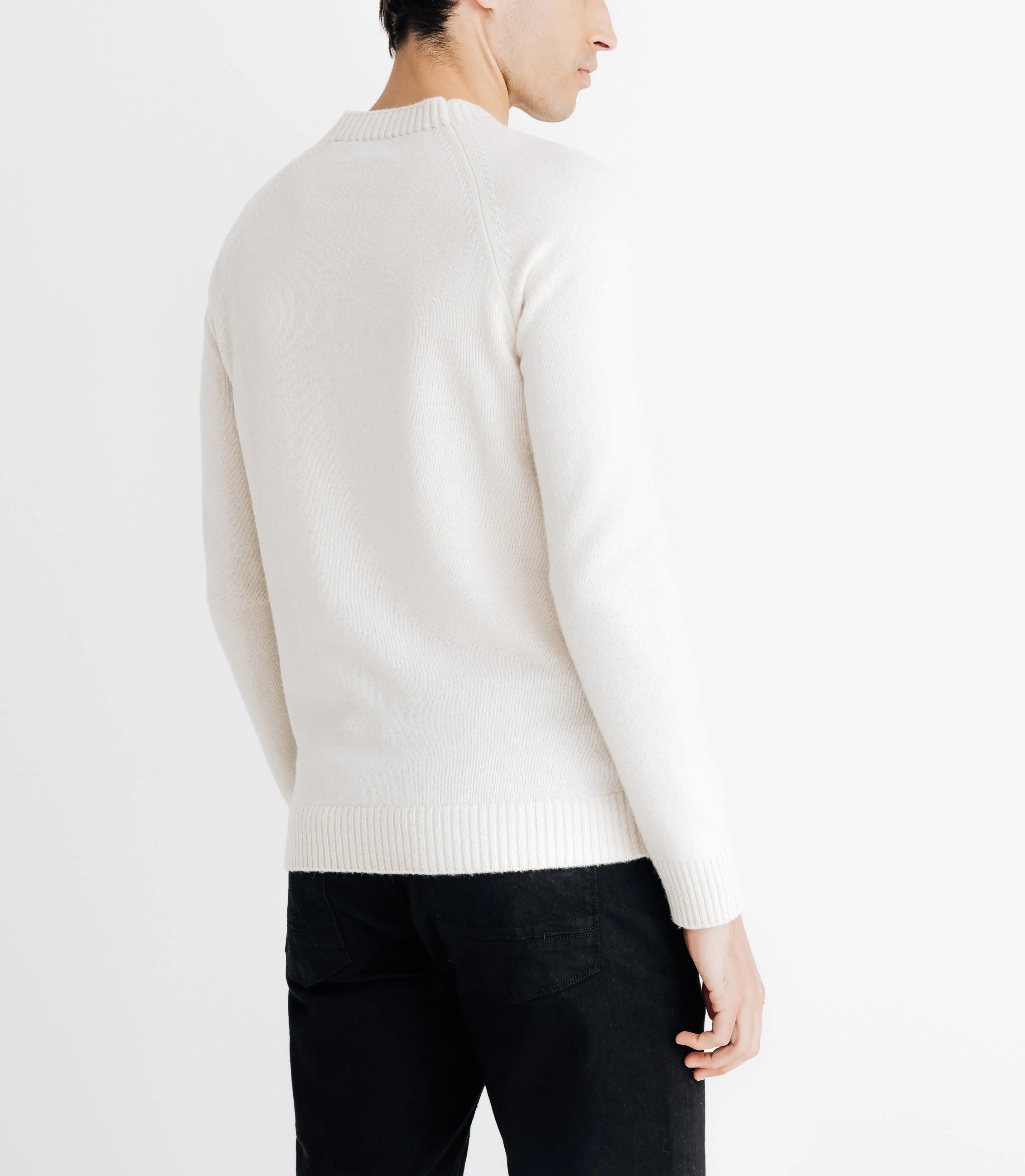 Pull lambswool col rond écru - Image 4