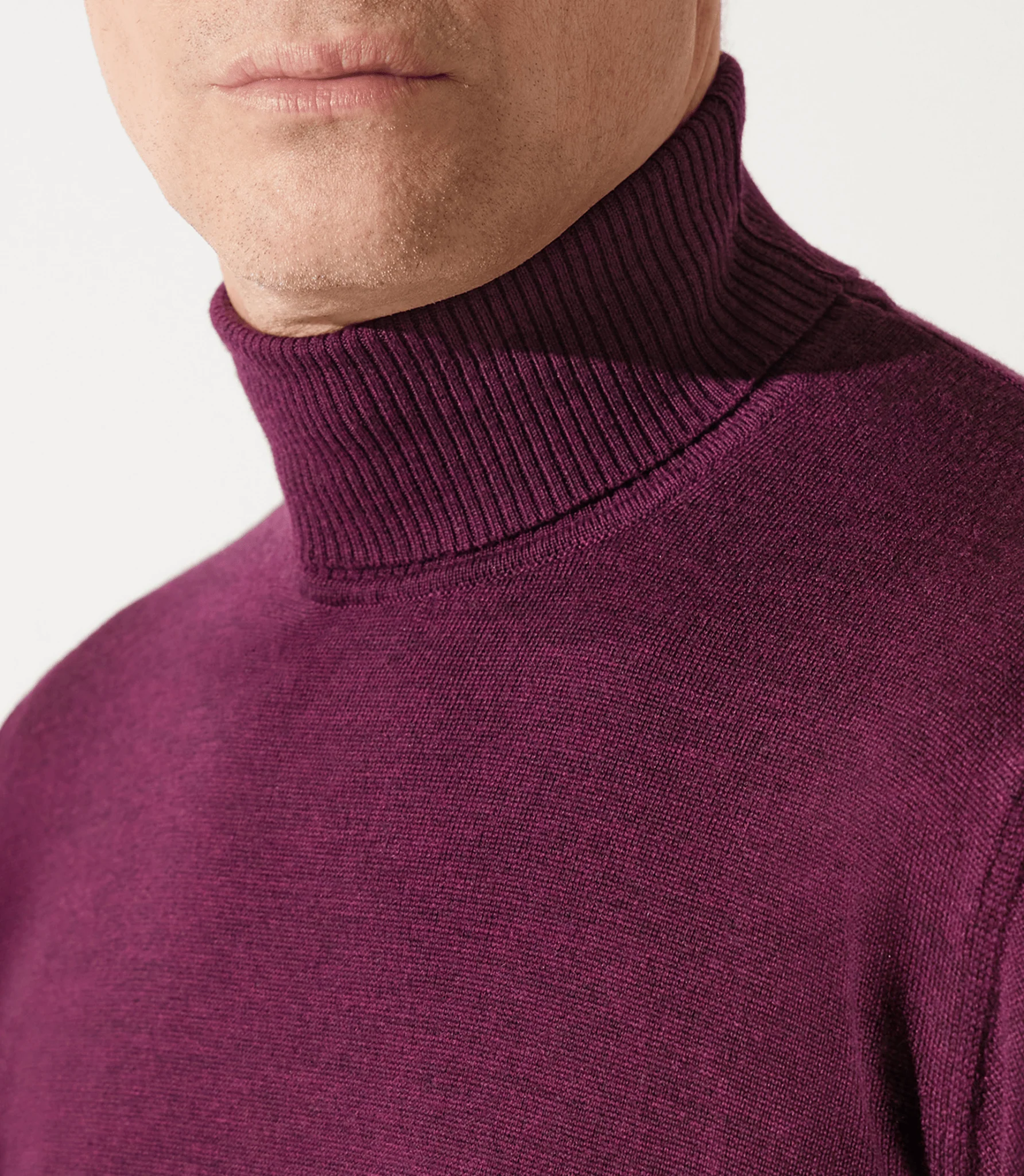 Pull col roulé violet 100% mérinos - Image 2