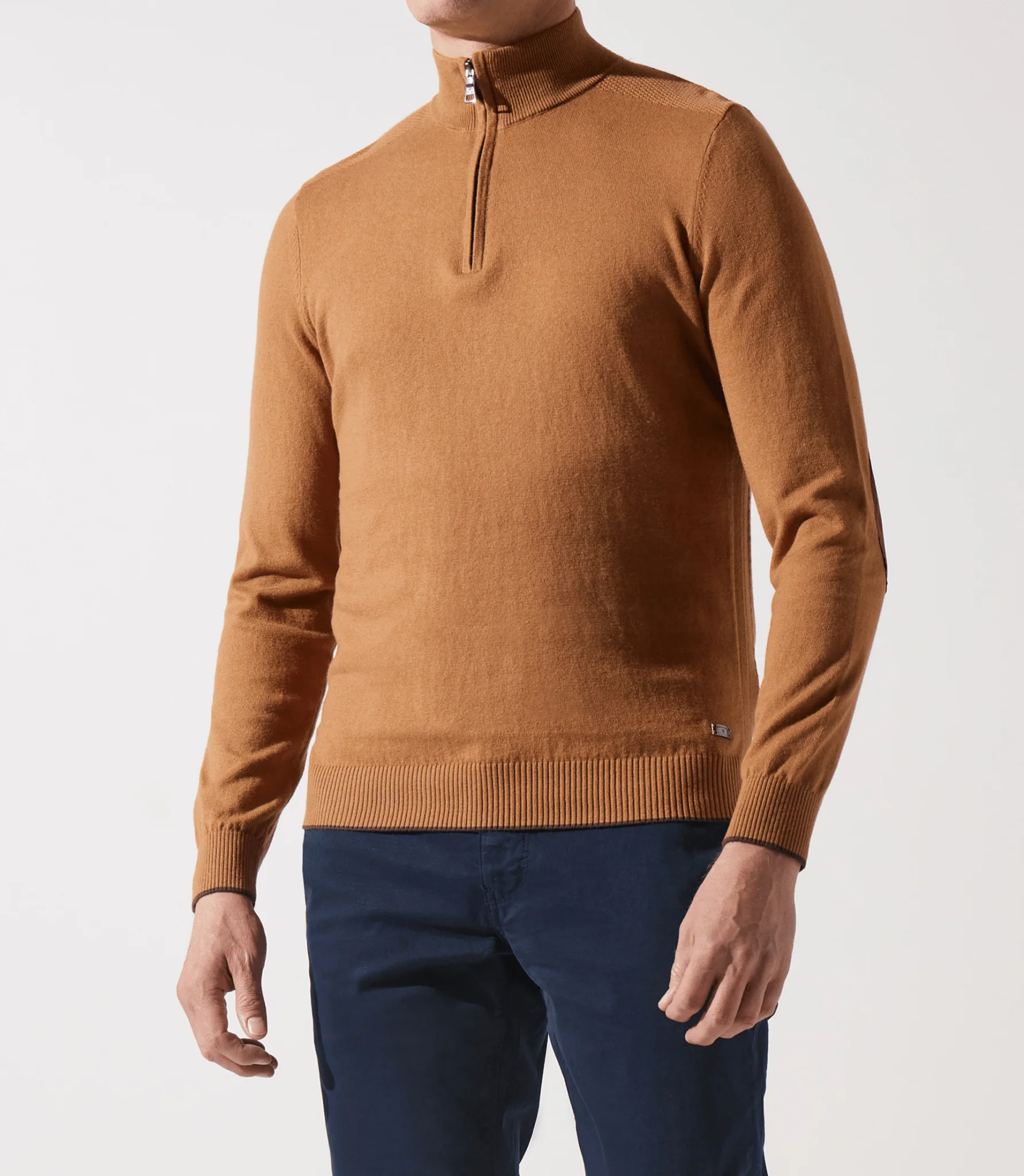 Pull col zippé camionneur camel - Image 2