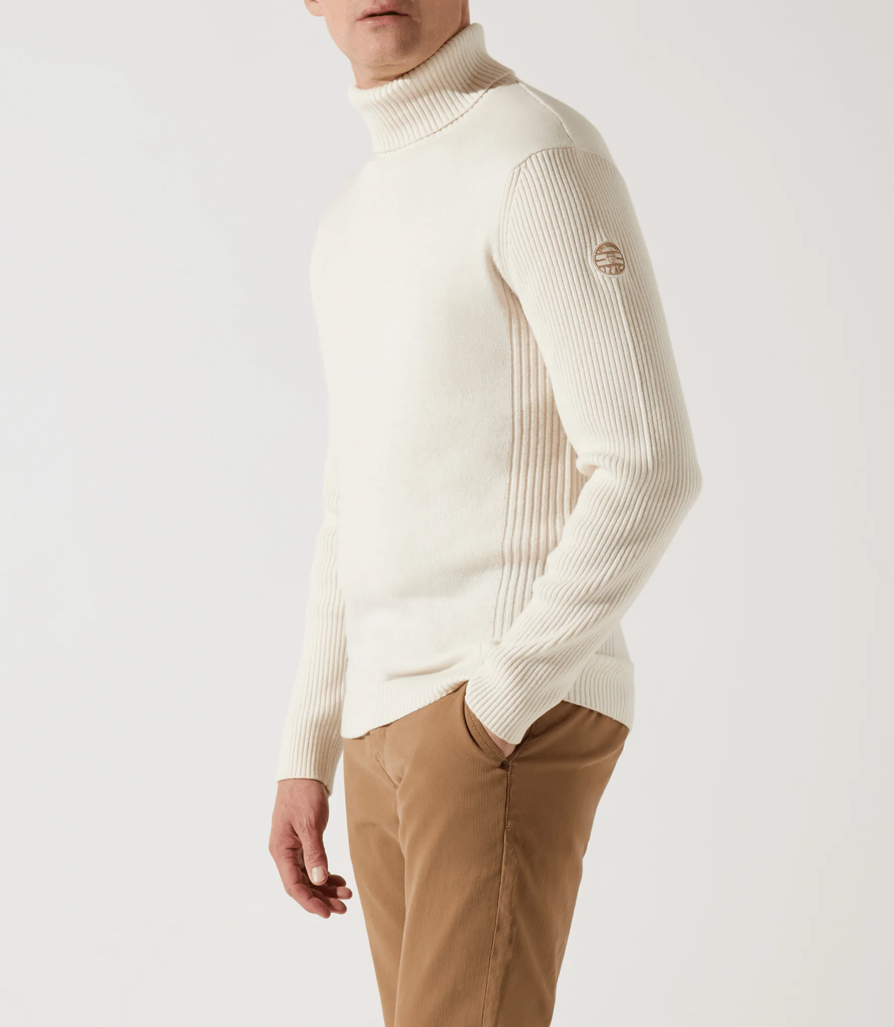 Pull col roulé écru - Image 2
