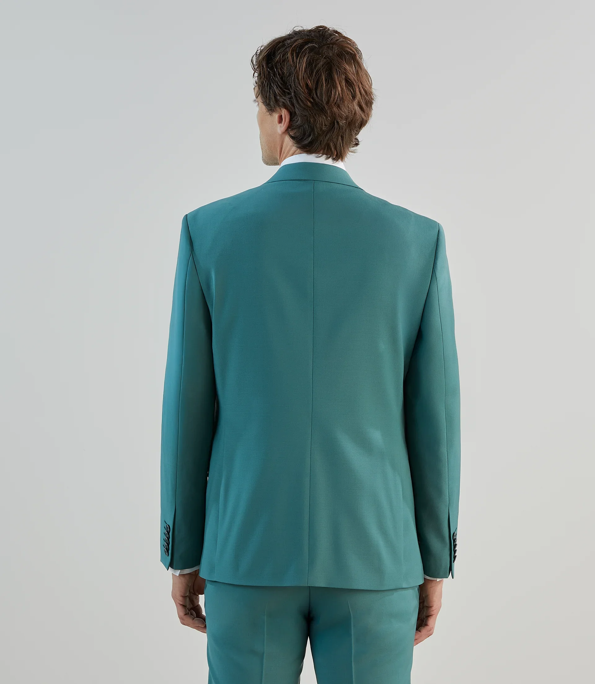 Costume 2 boutons en laine majoritaire vert - Image 4