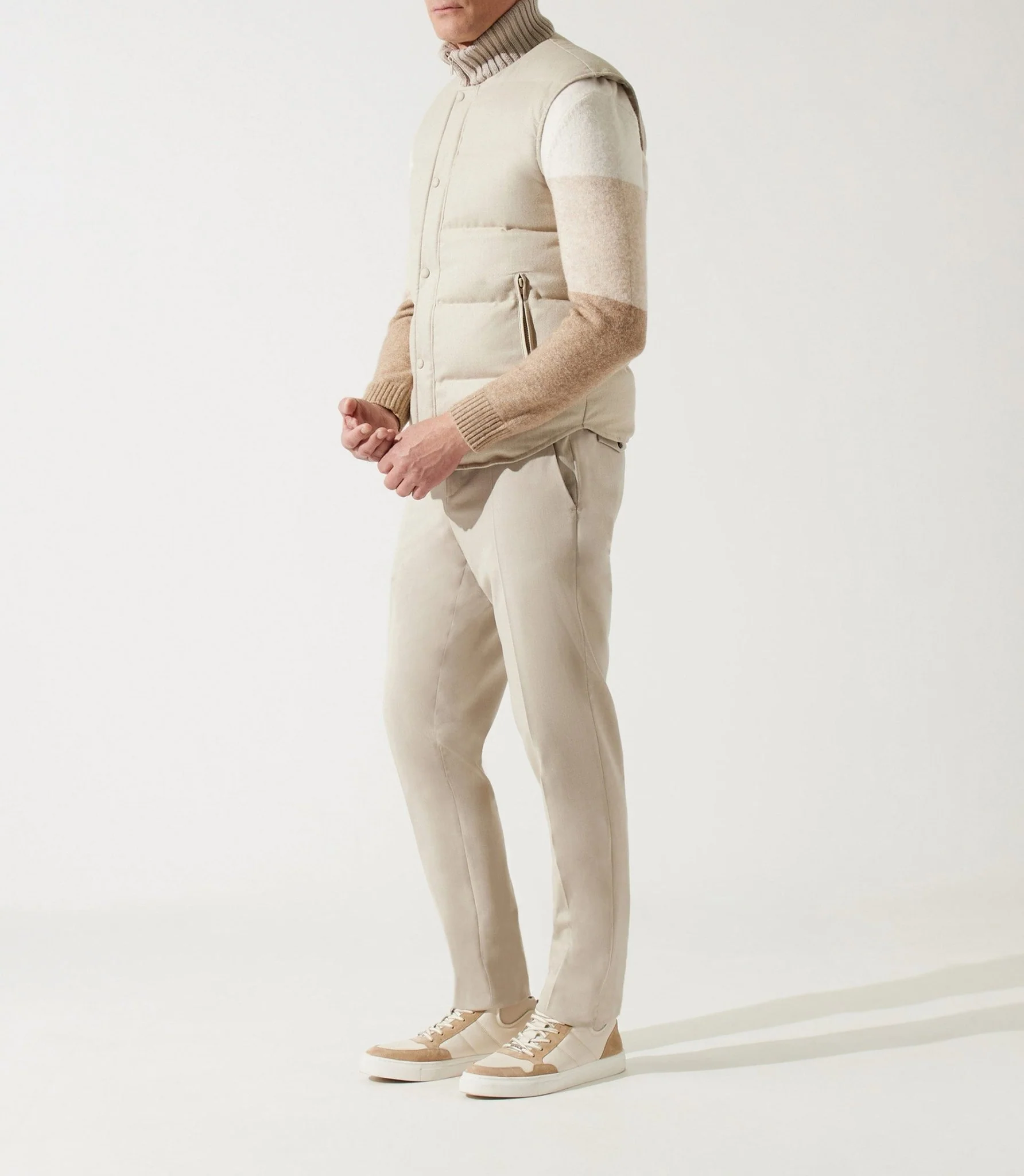 Doudoune sans manche col montant beige MIAMI - Image 2