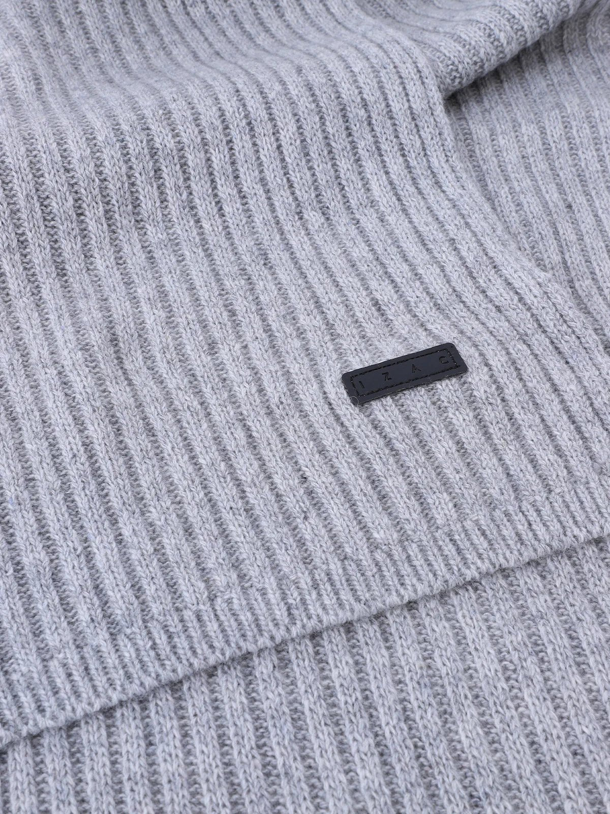 Écharpe en maille unie grise - Image 2