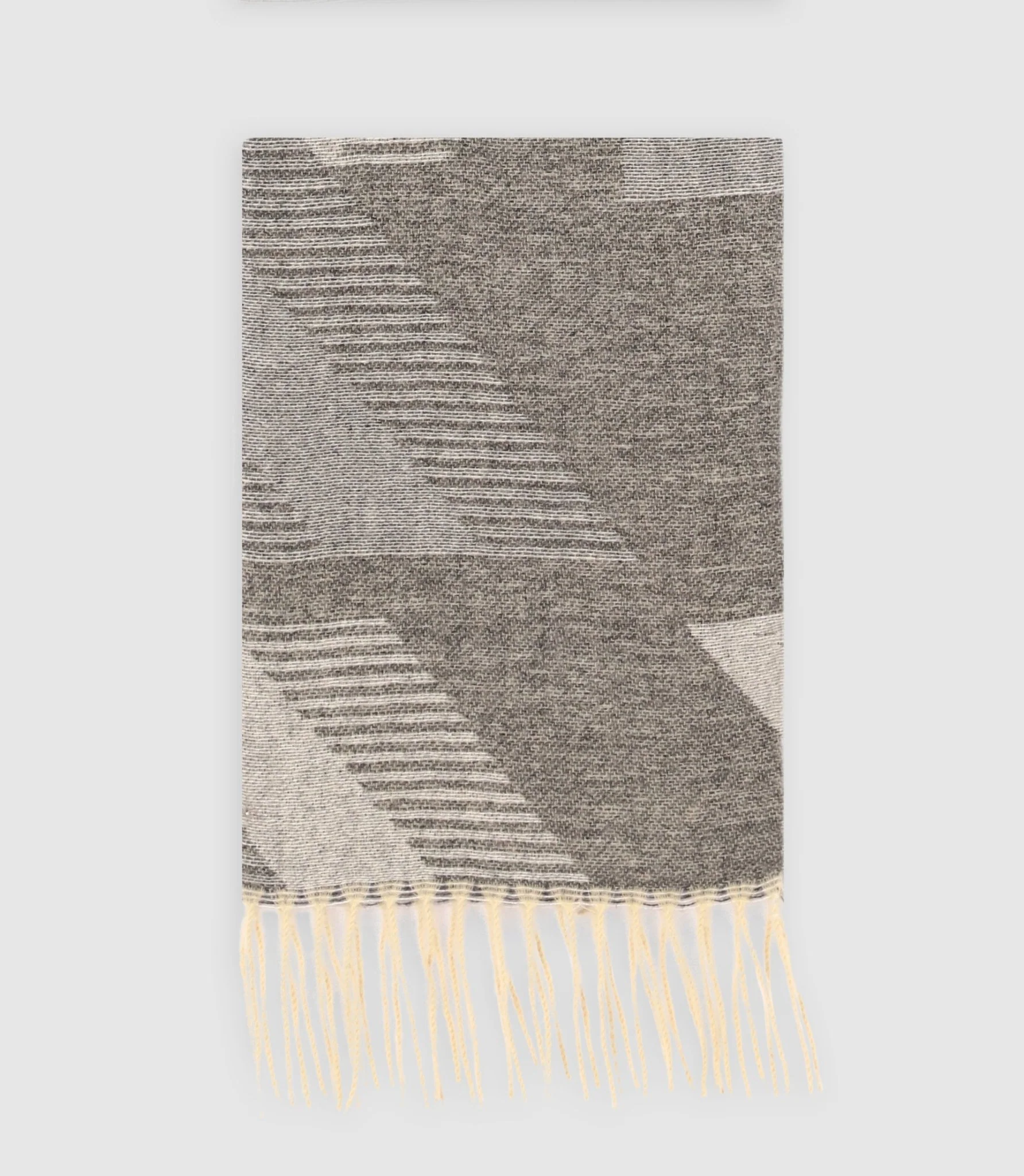 Echarpe avec franges à motifs grise - Image 2
