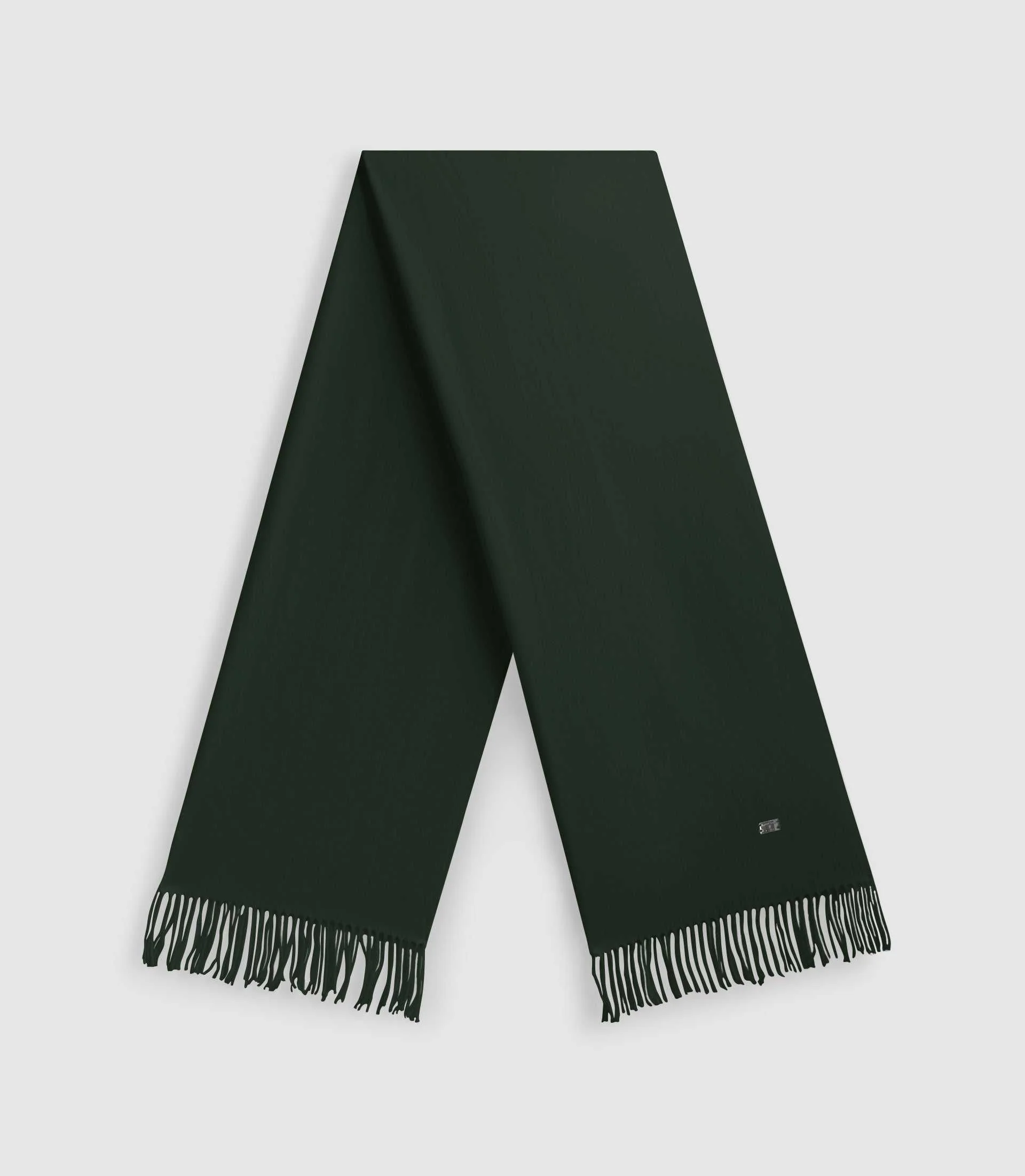Echarpe unie à franges kaki AURORE - Image 2