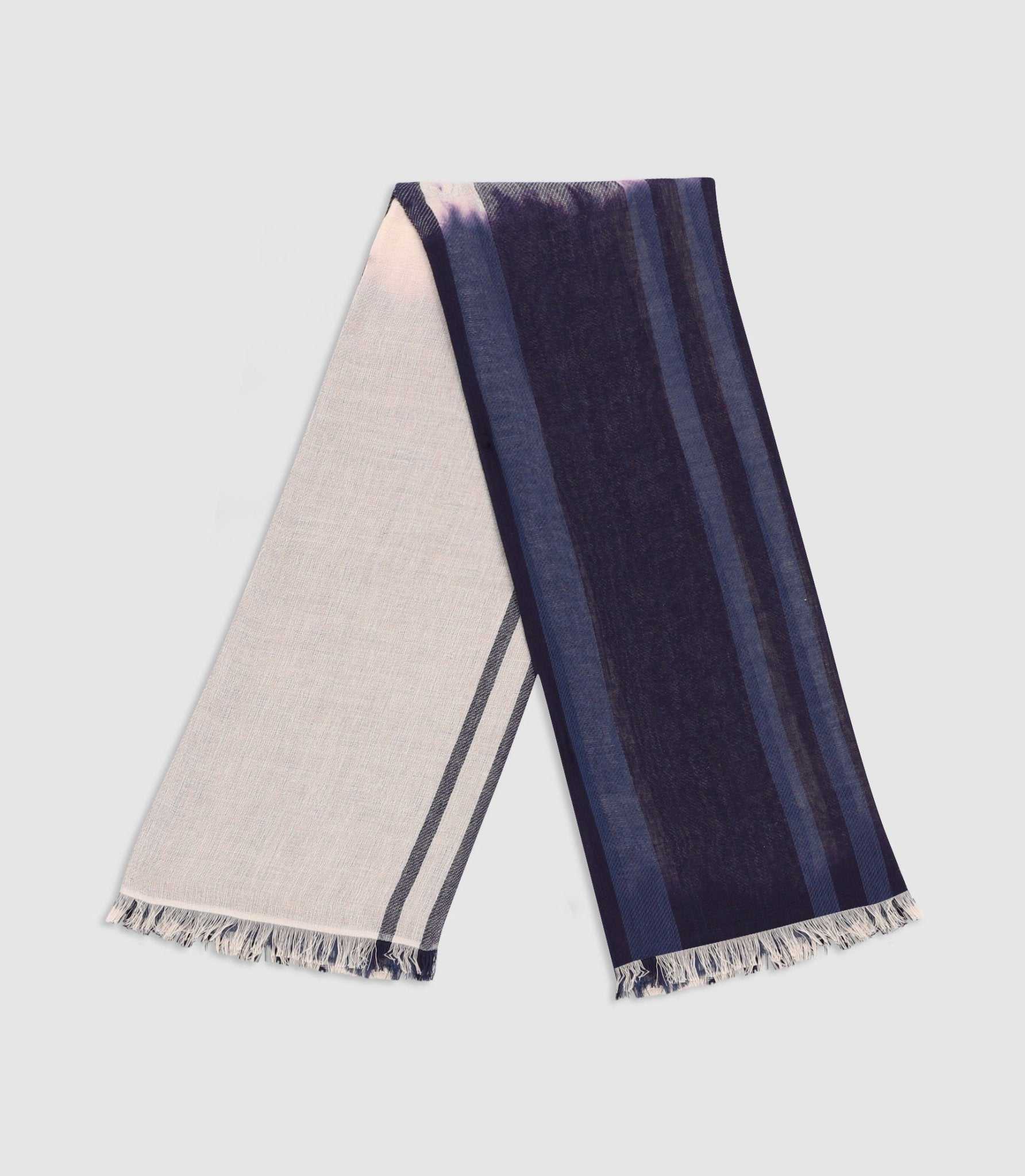 Écharpe à rayures marine et blanc XANTI - Image 3