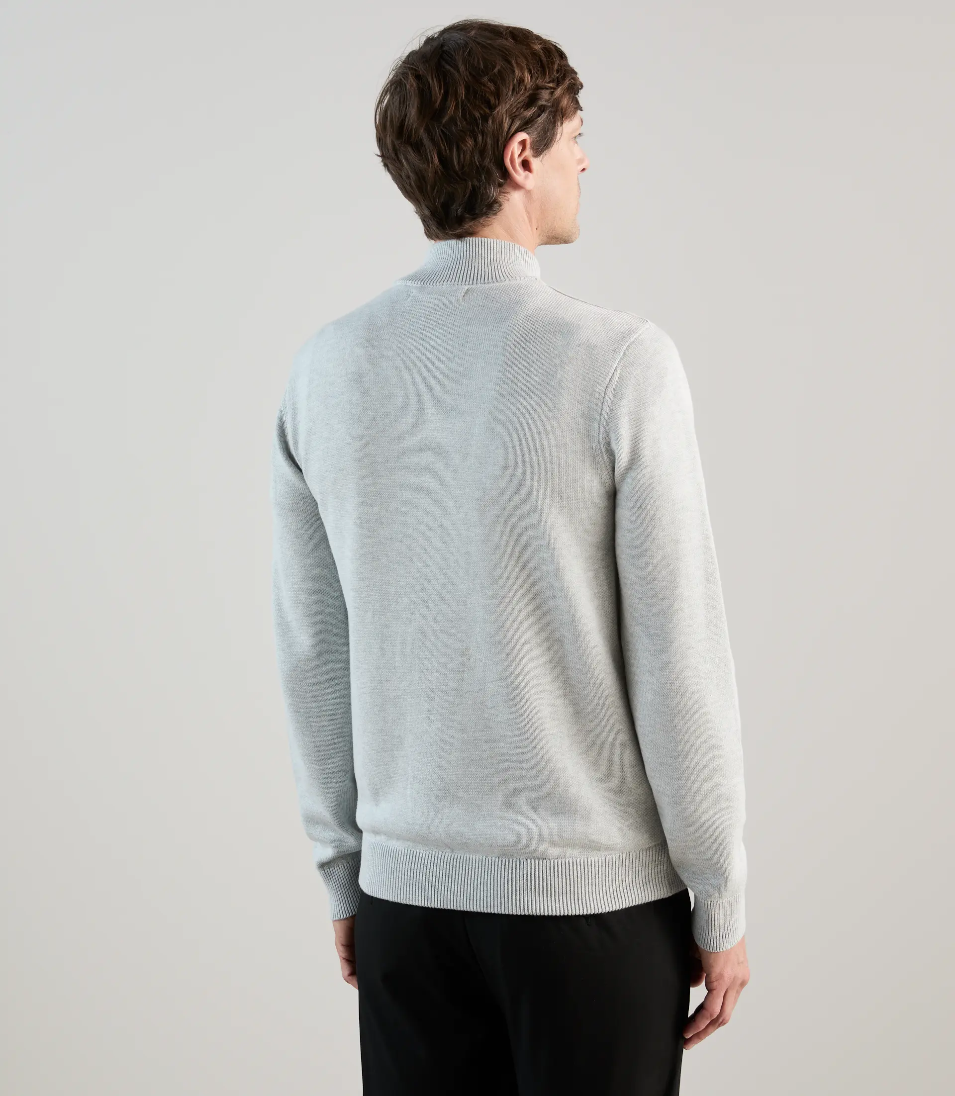 Gilet col montant bi-matière gris perle - Image 4