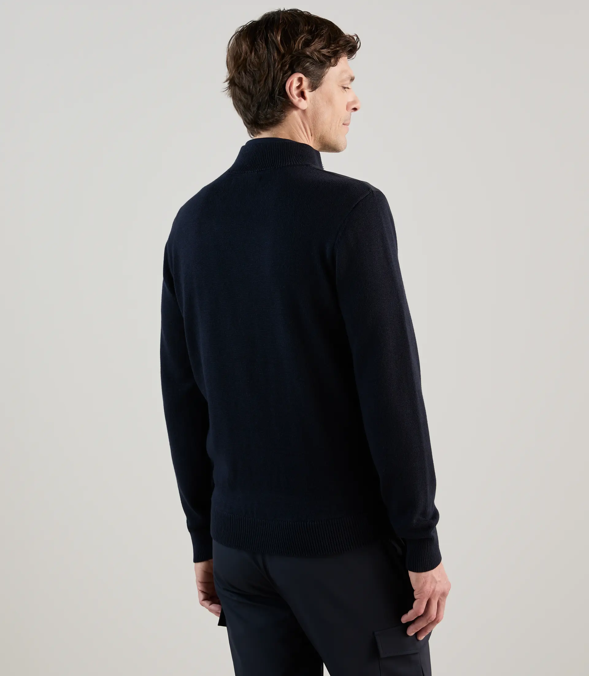 Gilet col montant bi-matière marine - Image 5