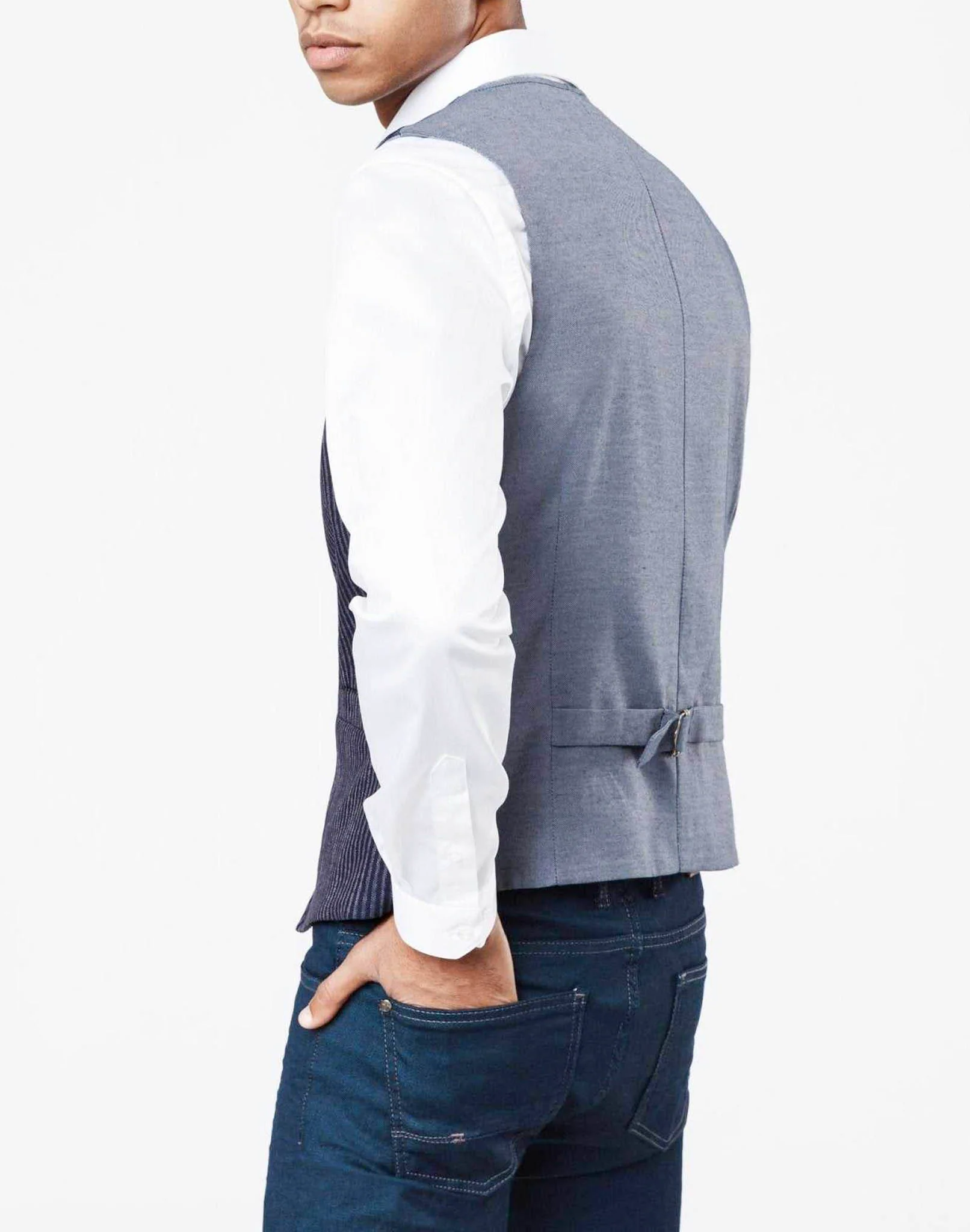 Gilet rayé bleu marine - Image 3