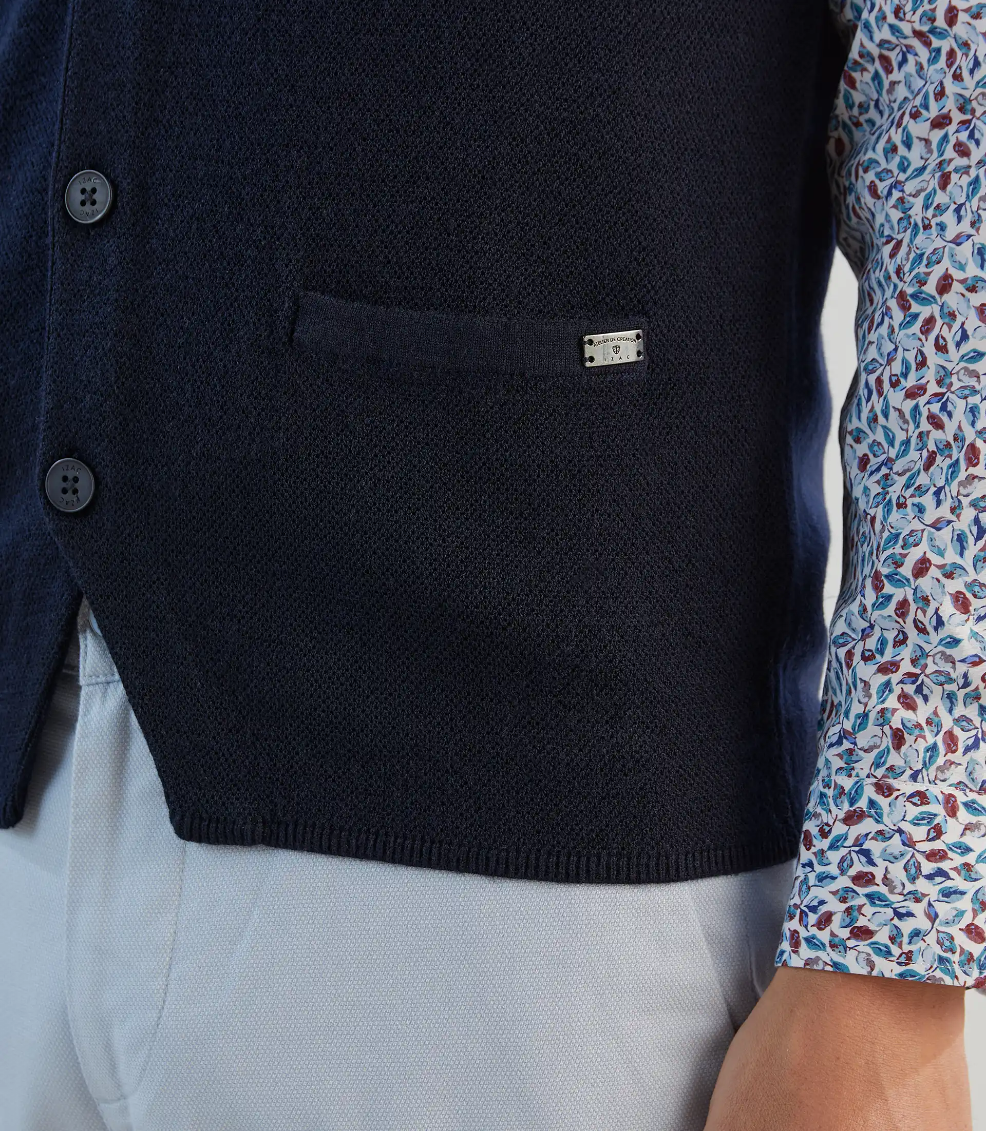 Gilet sans manche en maille marine - Image 3
