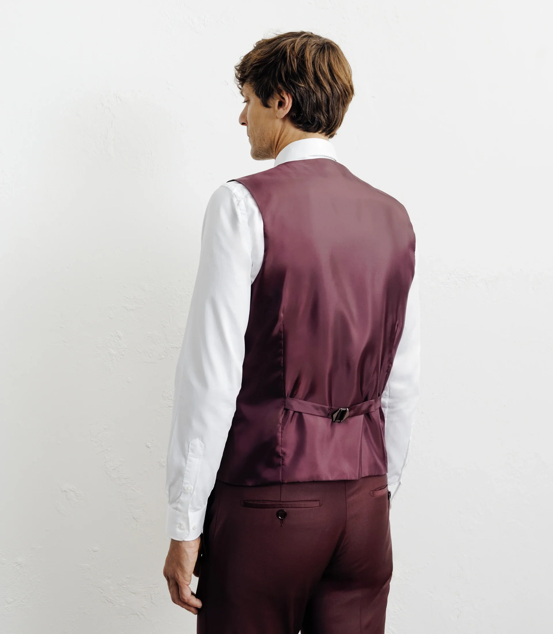Gilet ville avec laine majoritaire prune - Image 3