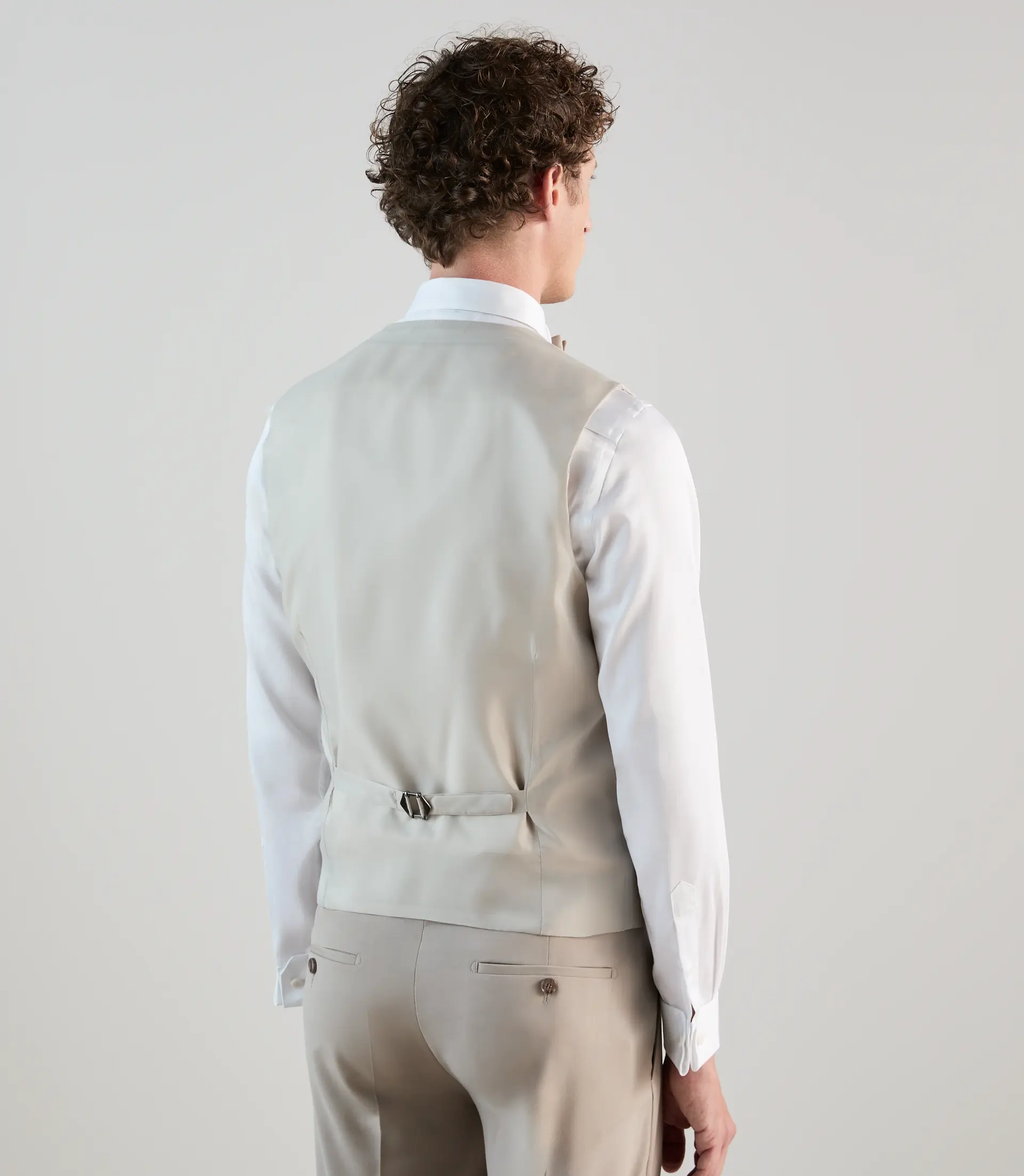 Gilet ville en laine majoritaire beige - Image 3
