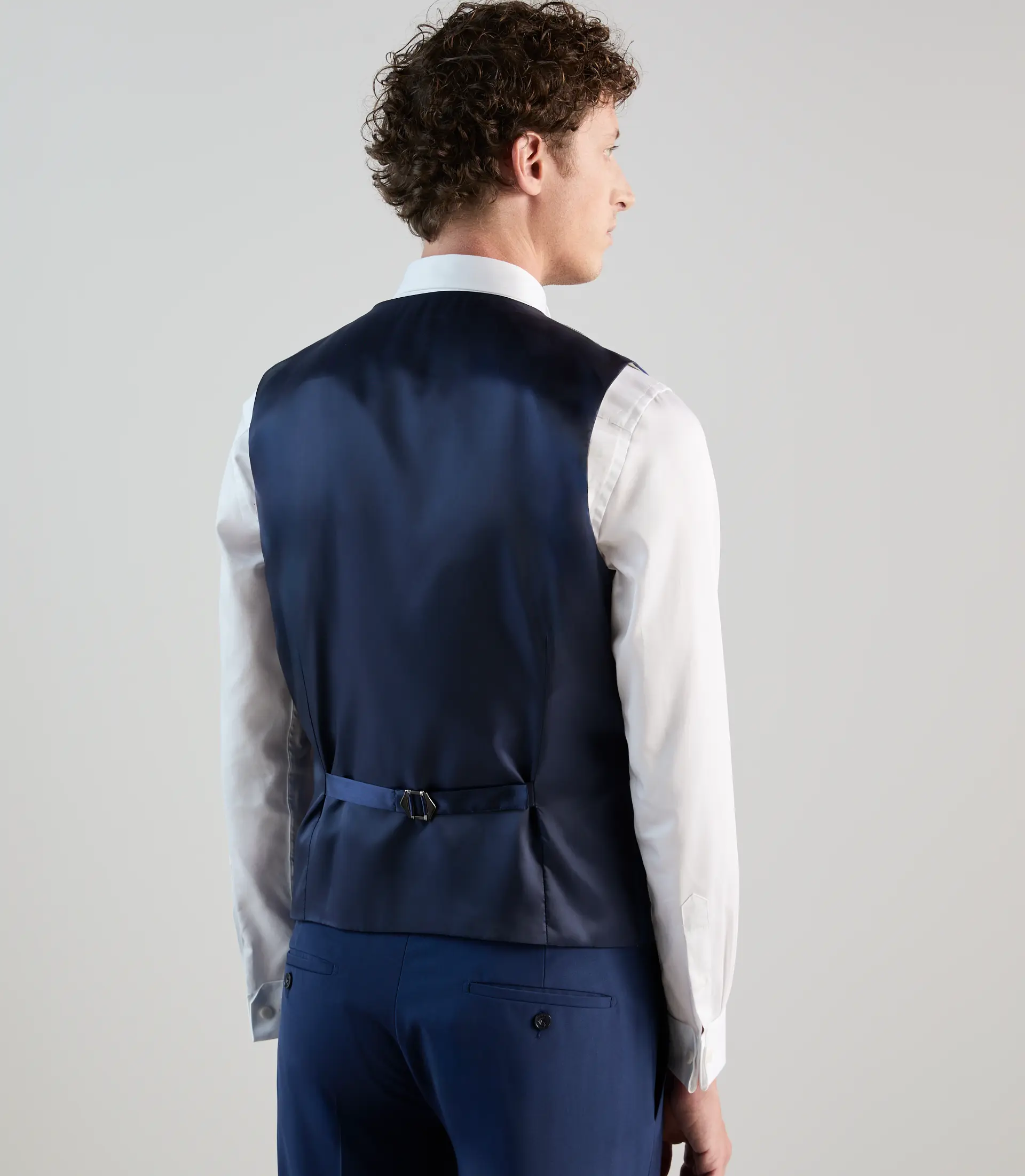 Gilet ville en laine majoritaire bleu - Image 3
