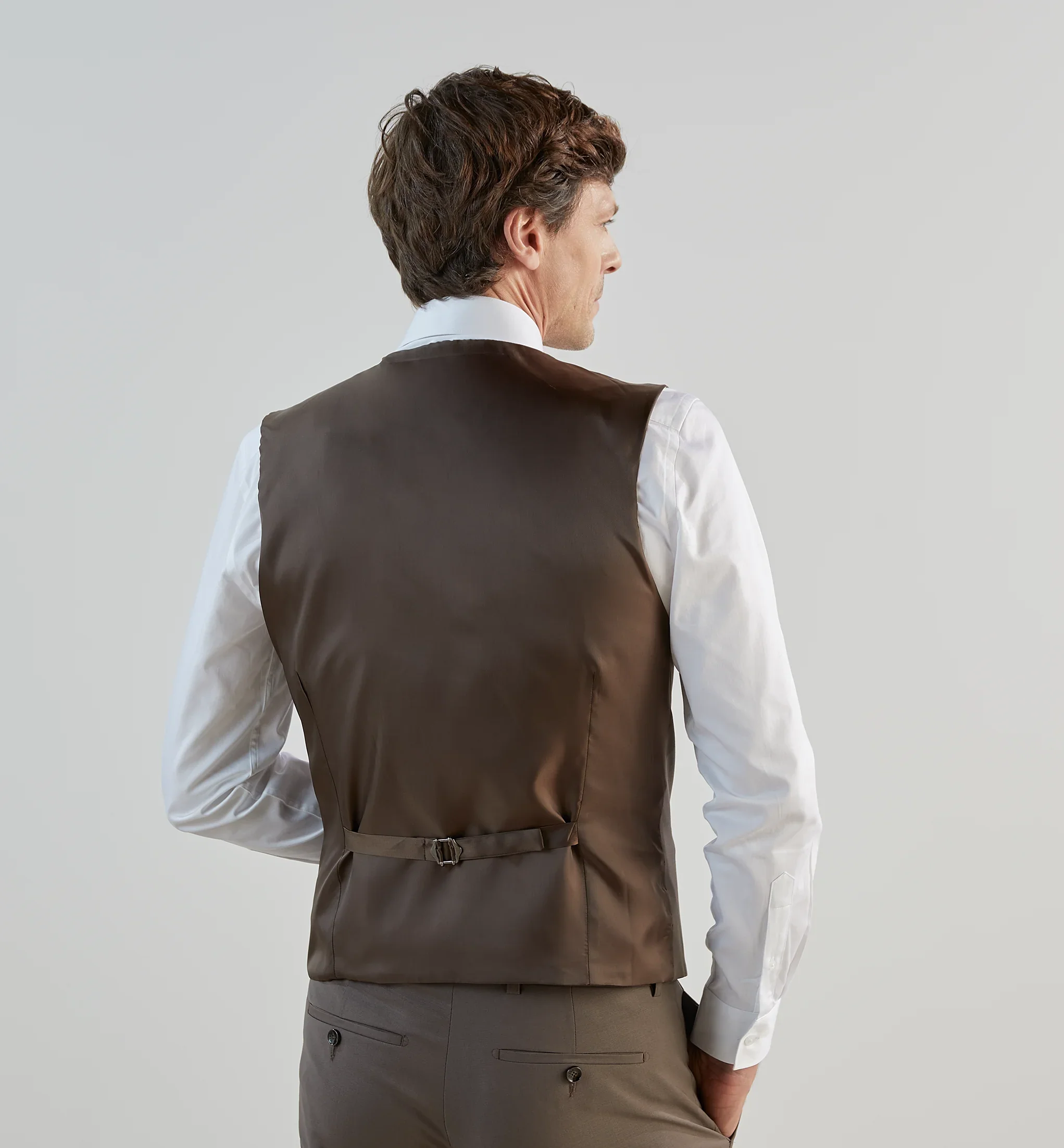 Gilet ville en laine majoritaire châtaigne - Image 3