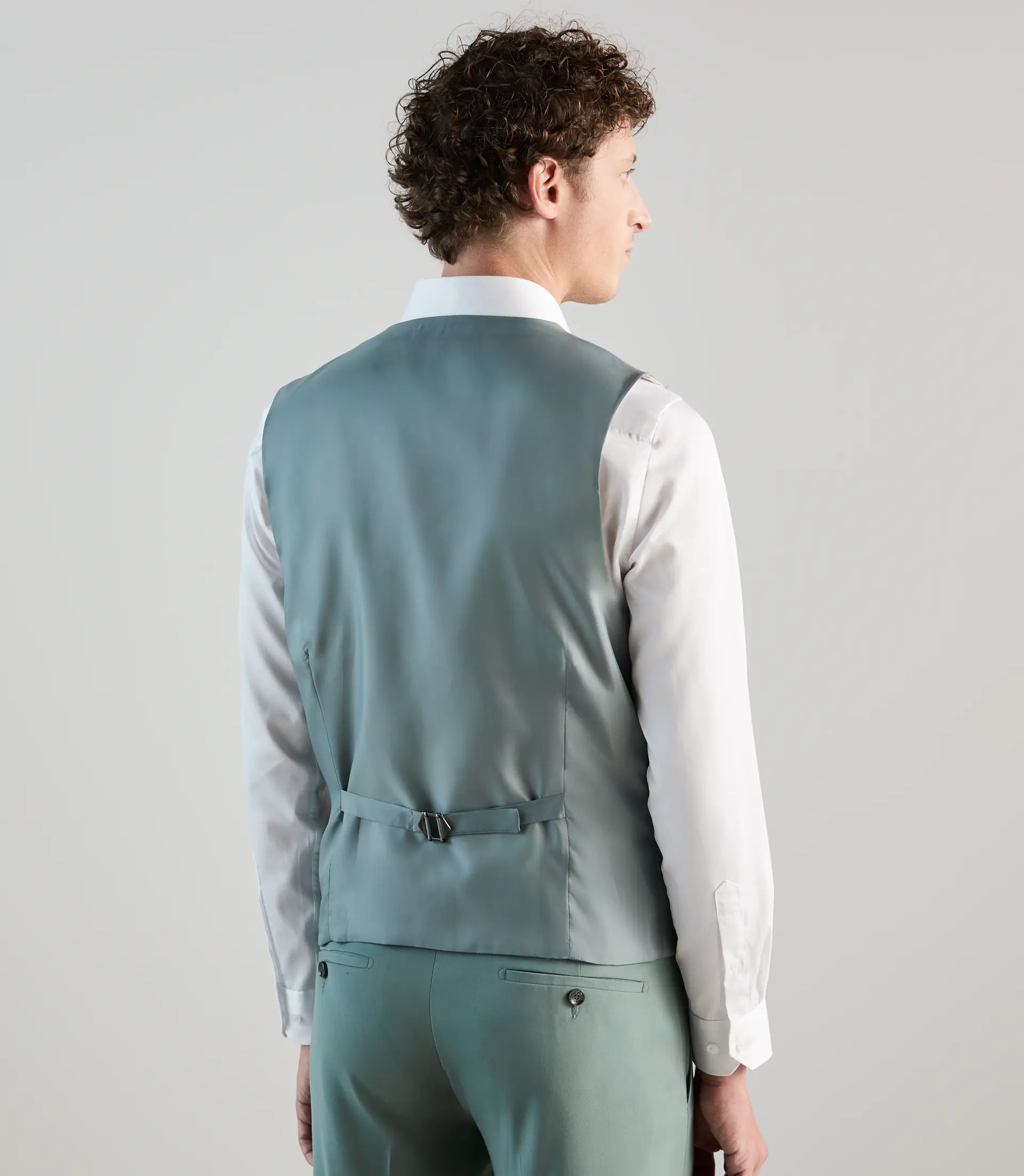 Gilet ville en laine majoritaire vert clair - Image 3