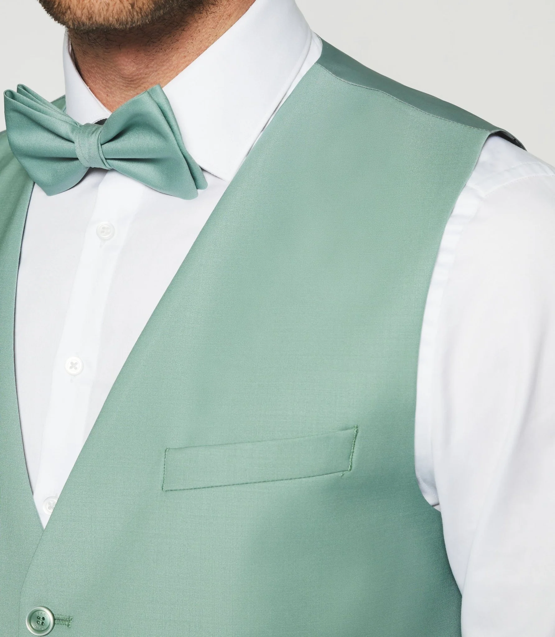 Gilet de costume en laine vert clair JFAVORI - Image 2
