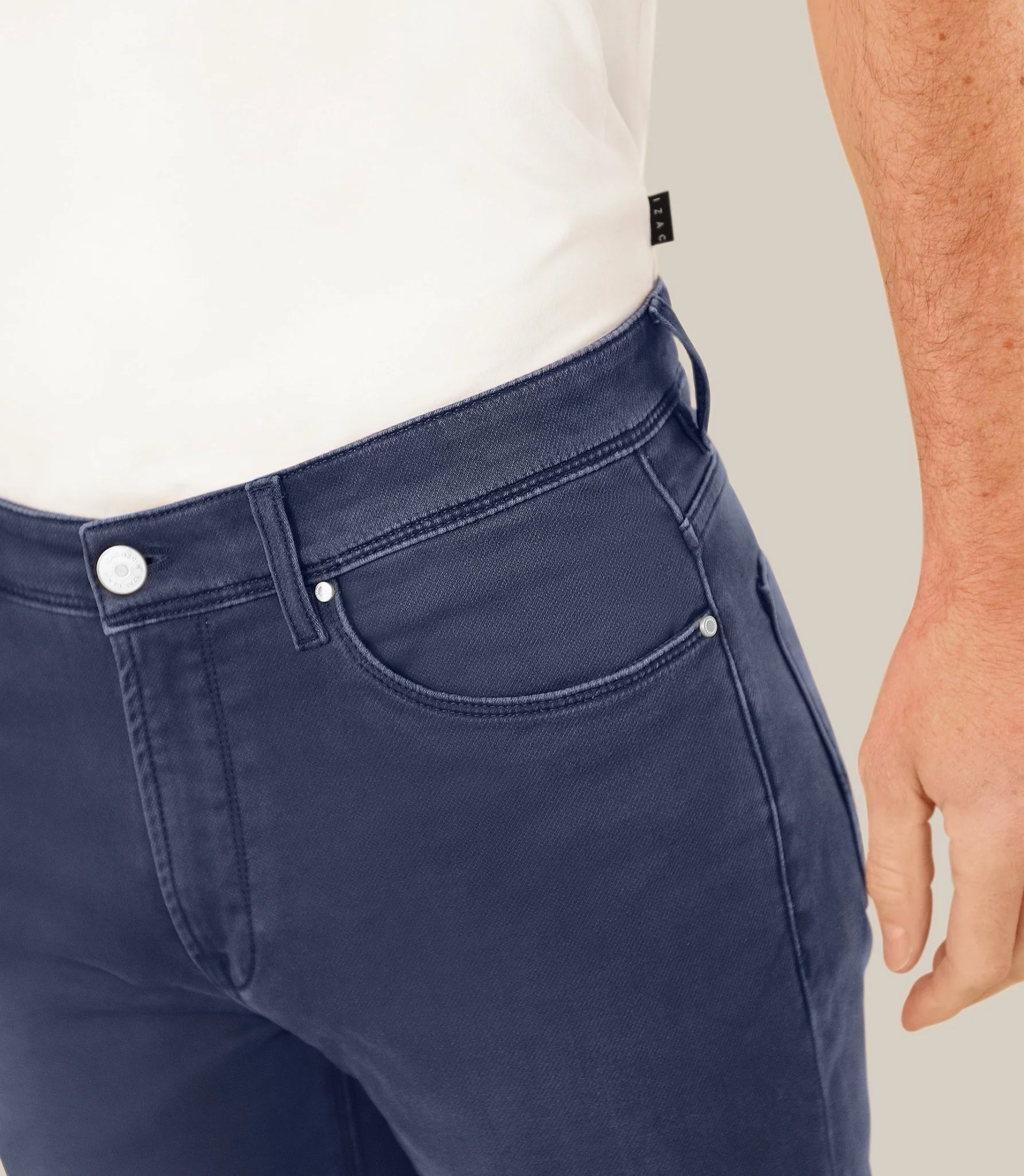 Jean 5 poches "jog" coupe slim marine - Image 2