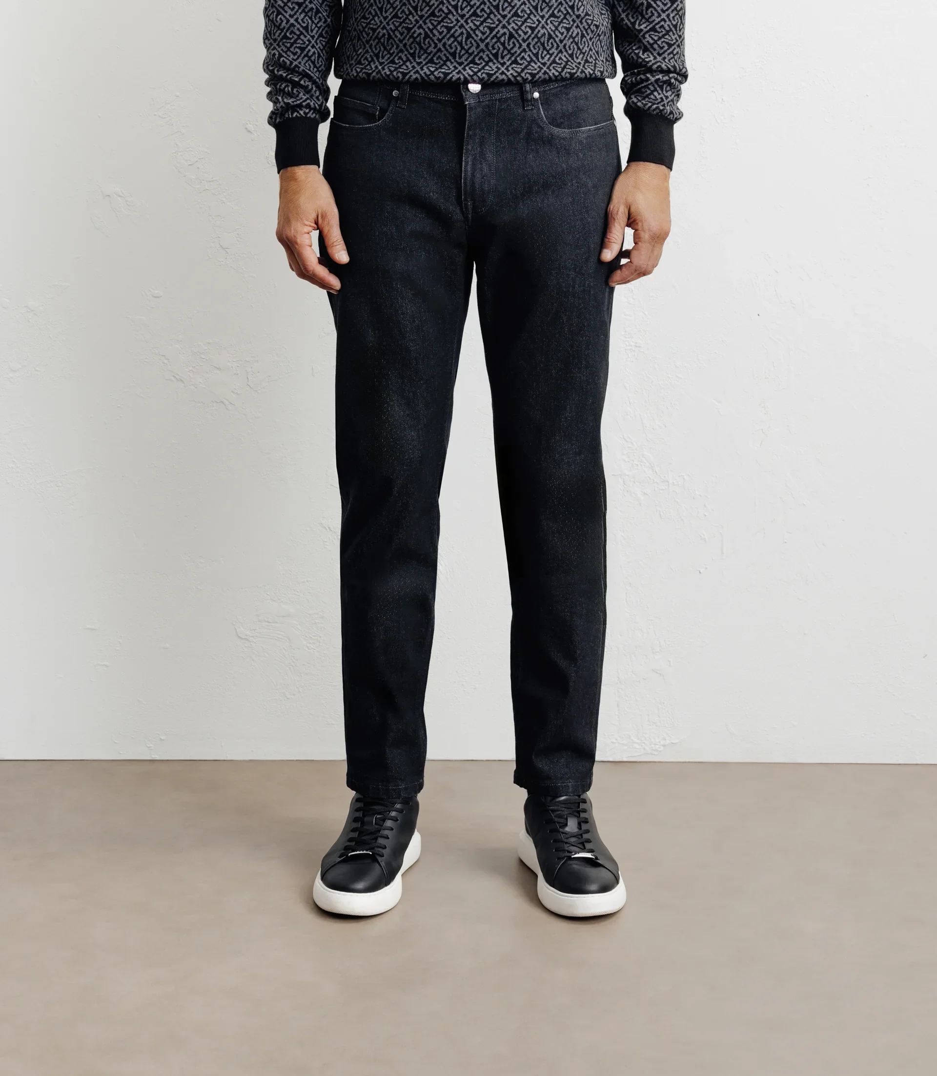 Jean droit 5 poches noir