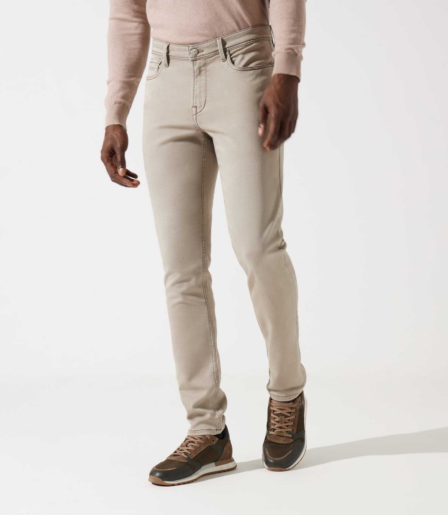 Jean slim en molleton beige ETERNELLE