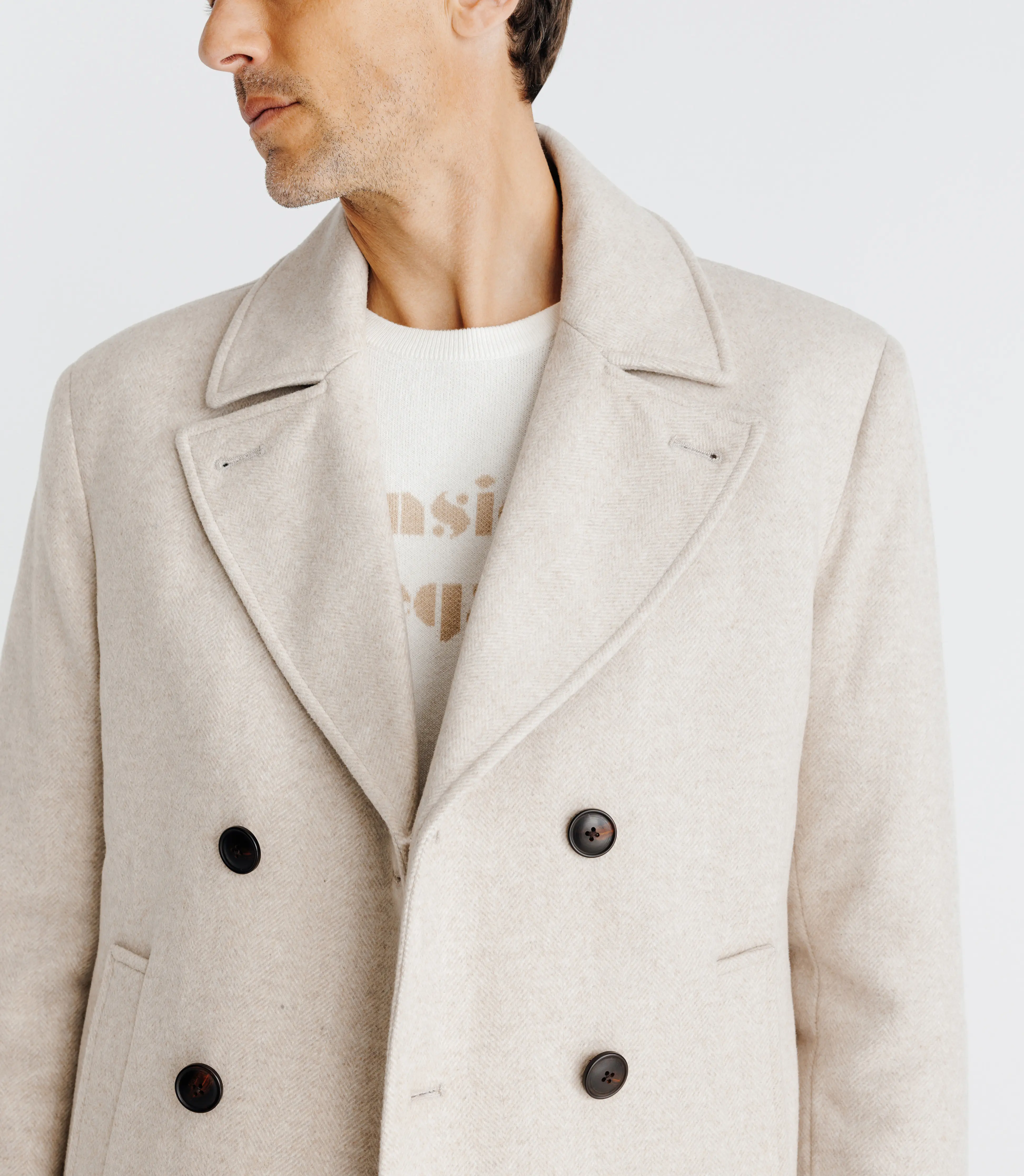 Manteau croisé beige - Image 3