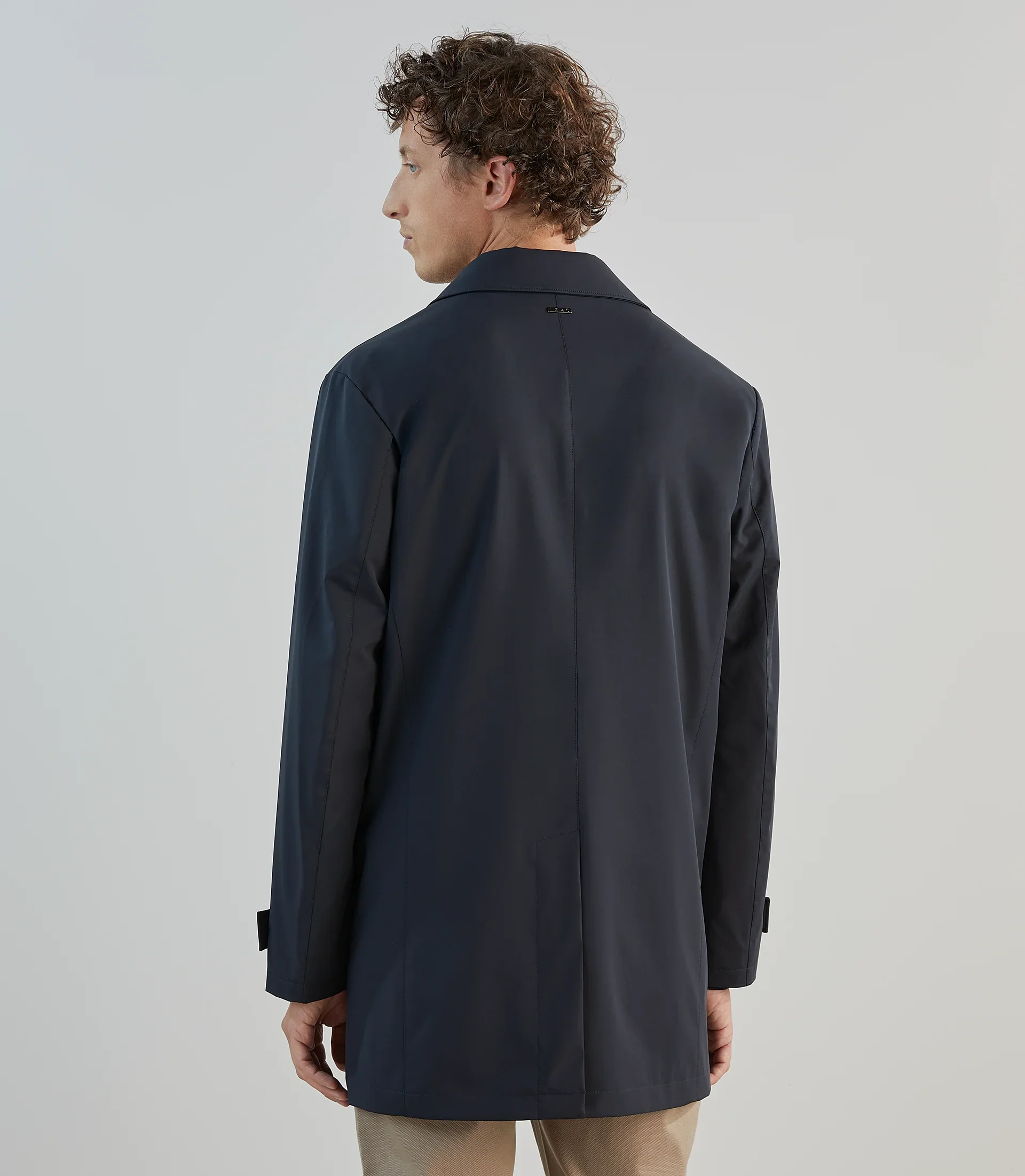 Manteau mi-long léger marine - Image 5
